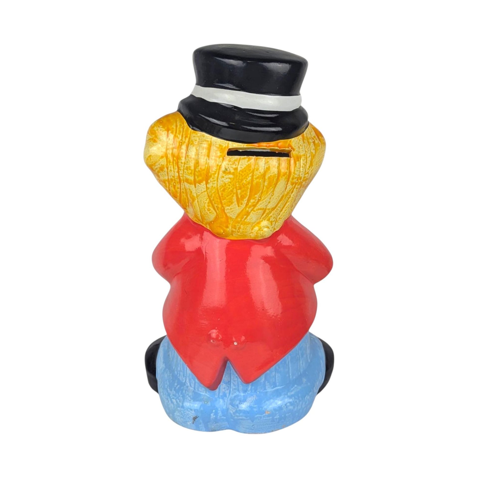Vintage Ceramic Clown Piggy Bank, Circus Decor, Whimsical Coin Holder Gift