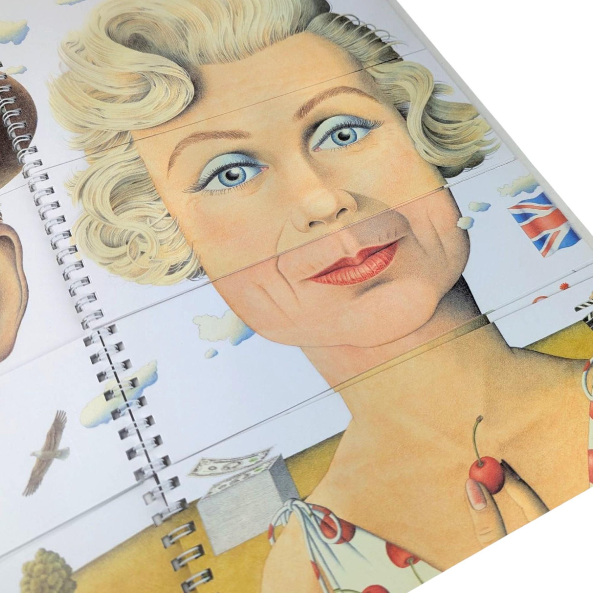 Vintage 1995 Famous Faces Norman Messenger Hardcover Book Princess Diana Caricature Art Gift for Royal Collectors, Unique Coffee Table Book