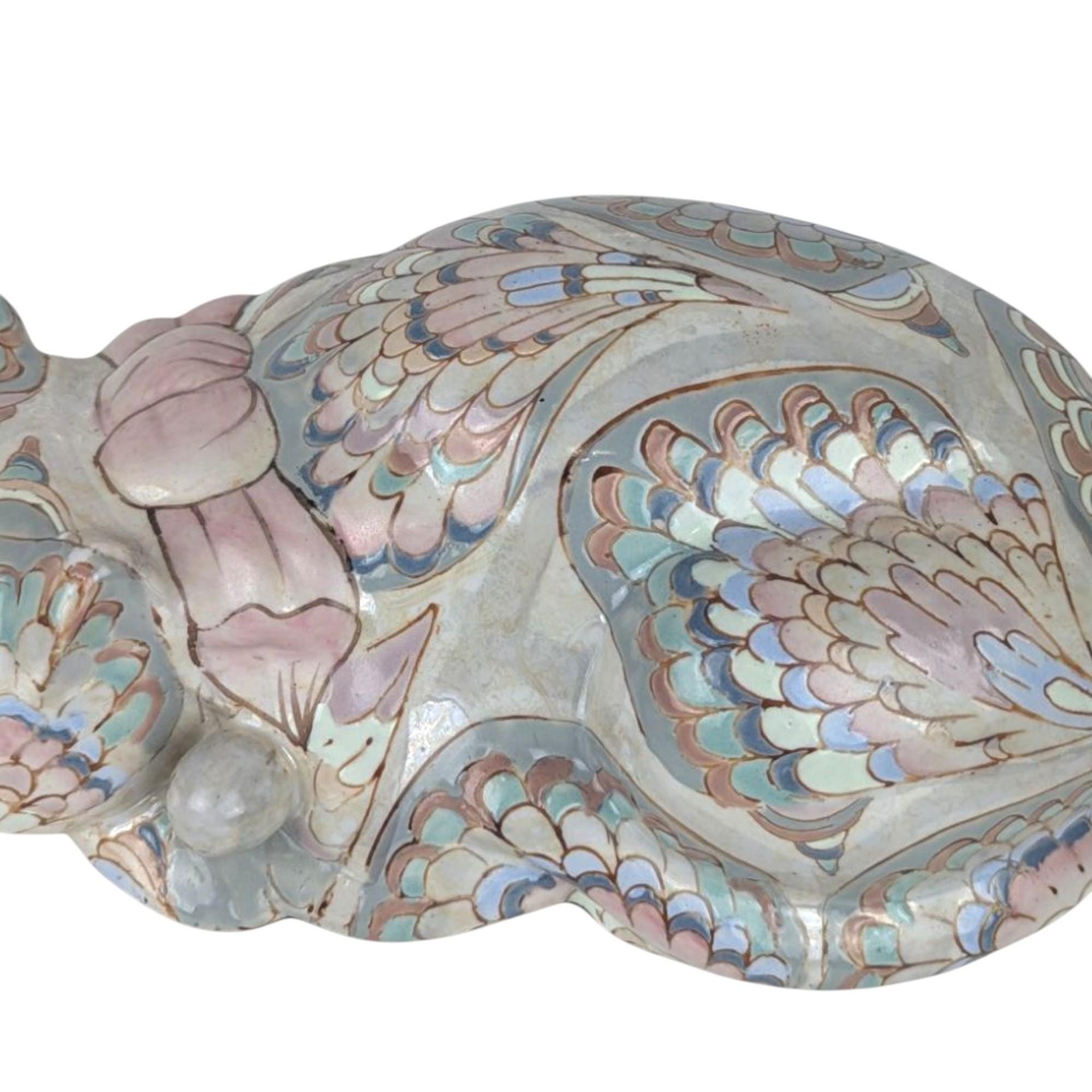 Vintage Ceramic Sleeping Cat Figurine Hand Painted Made in China Pet Lover Gift Decorative Animal Statue Shelf Decor