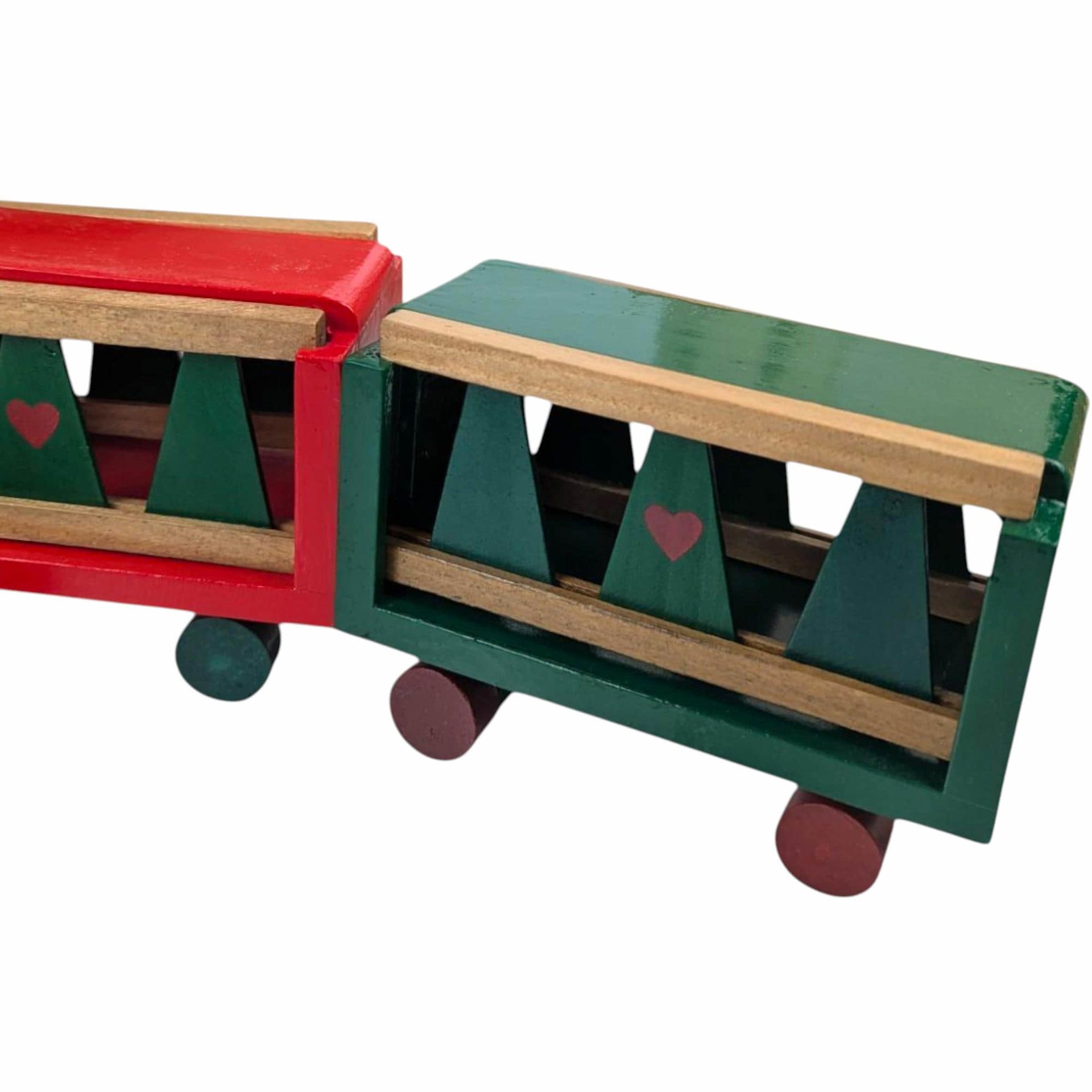 1994 Handpainted All Wood Christmas Train Set 22 Piece Holiday Decor