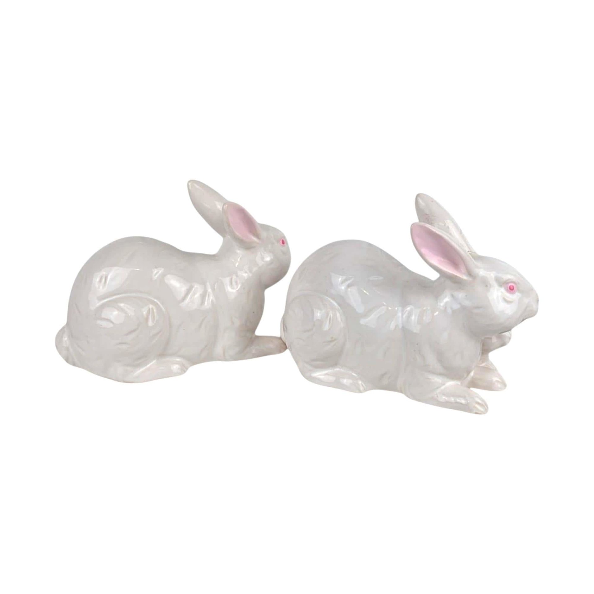 Vintage Rosenthal Netter Ceramic Bunny Pair, Figurine, Spring Decor, Gift for Rabbit Lover