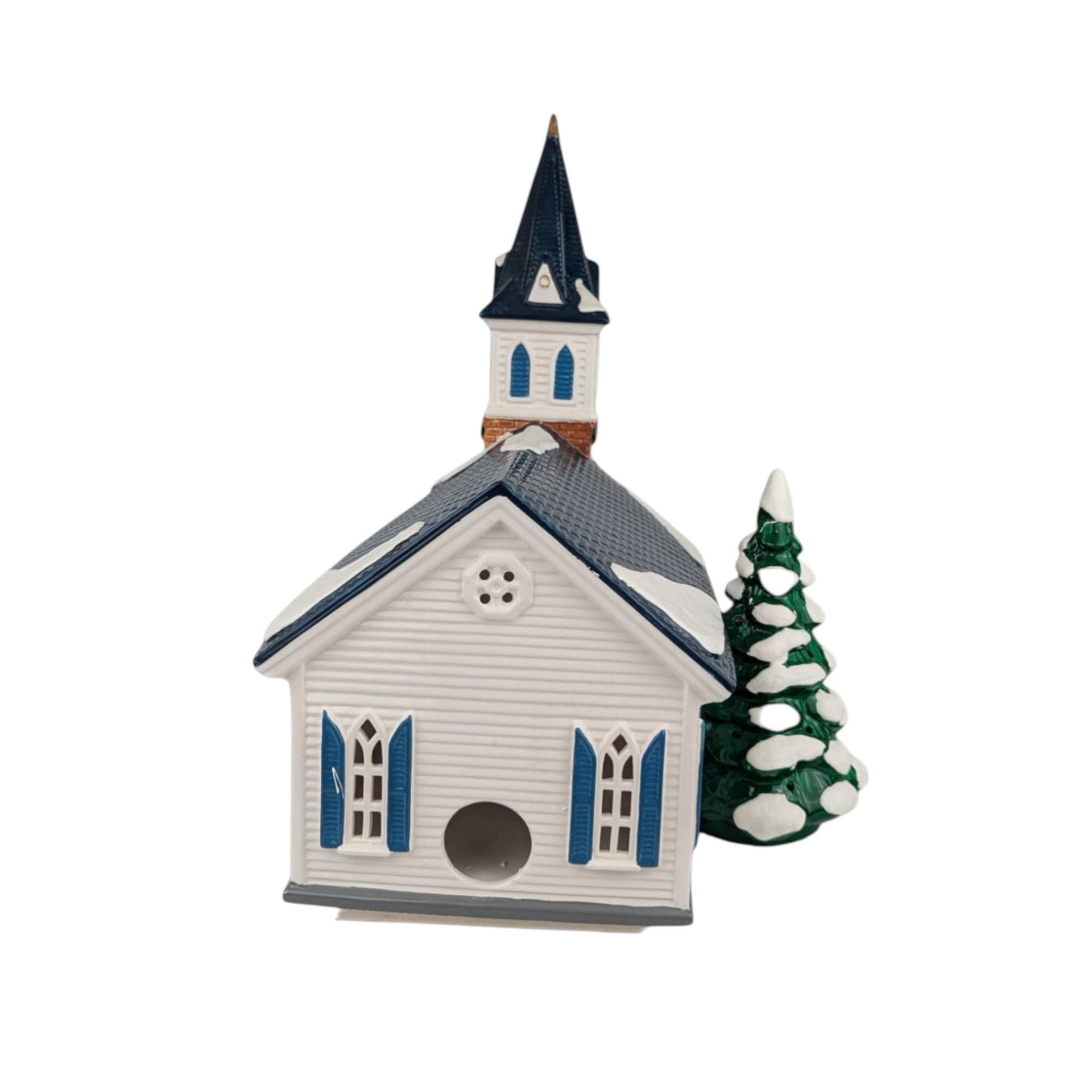1999 Dept 56 Snow Village Wedding Chapel, Porcelain Lighted Collectible, Holiday Village