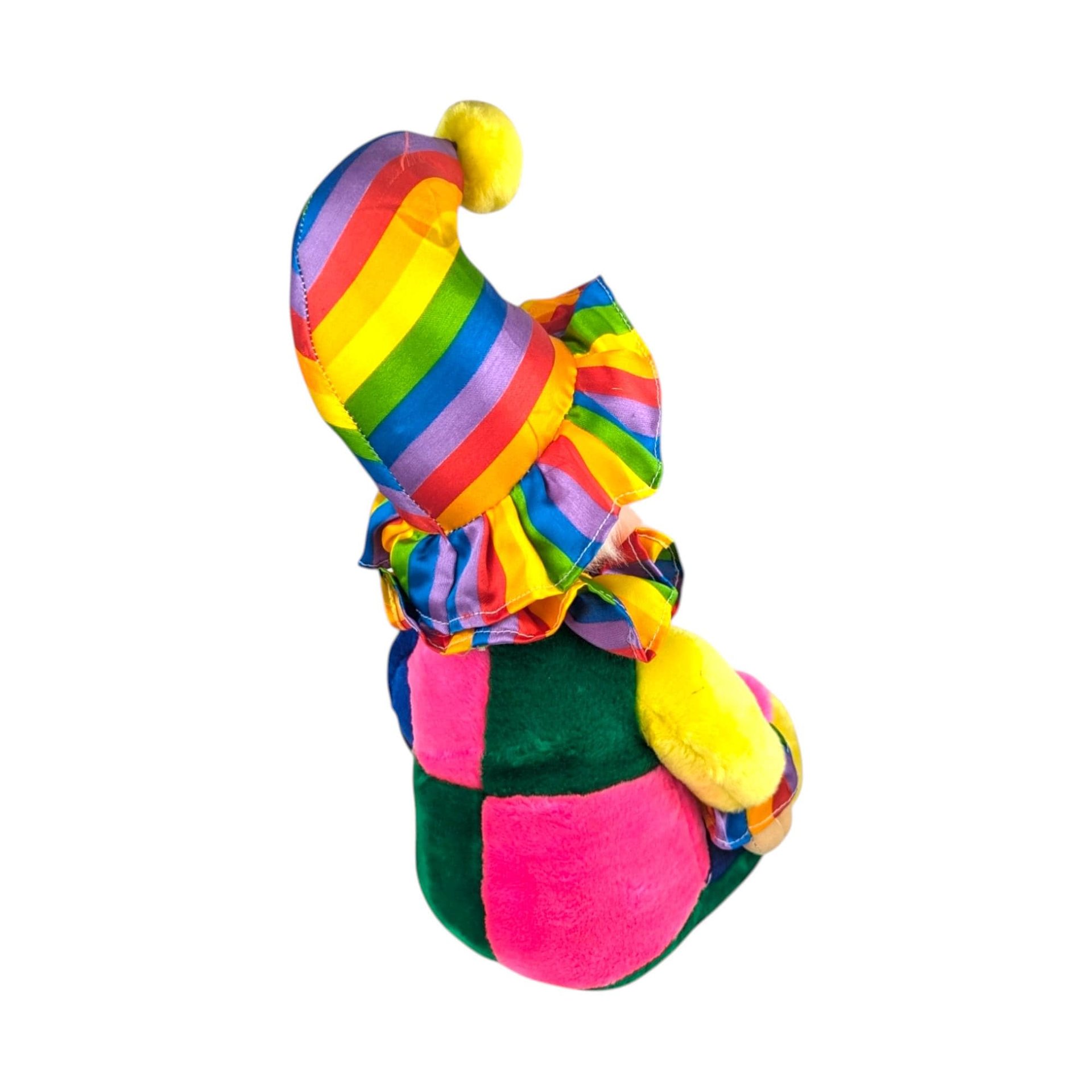 Vintage Rainbow Clown Doll: Sleepy Eyes, Whimsical Decor