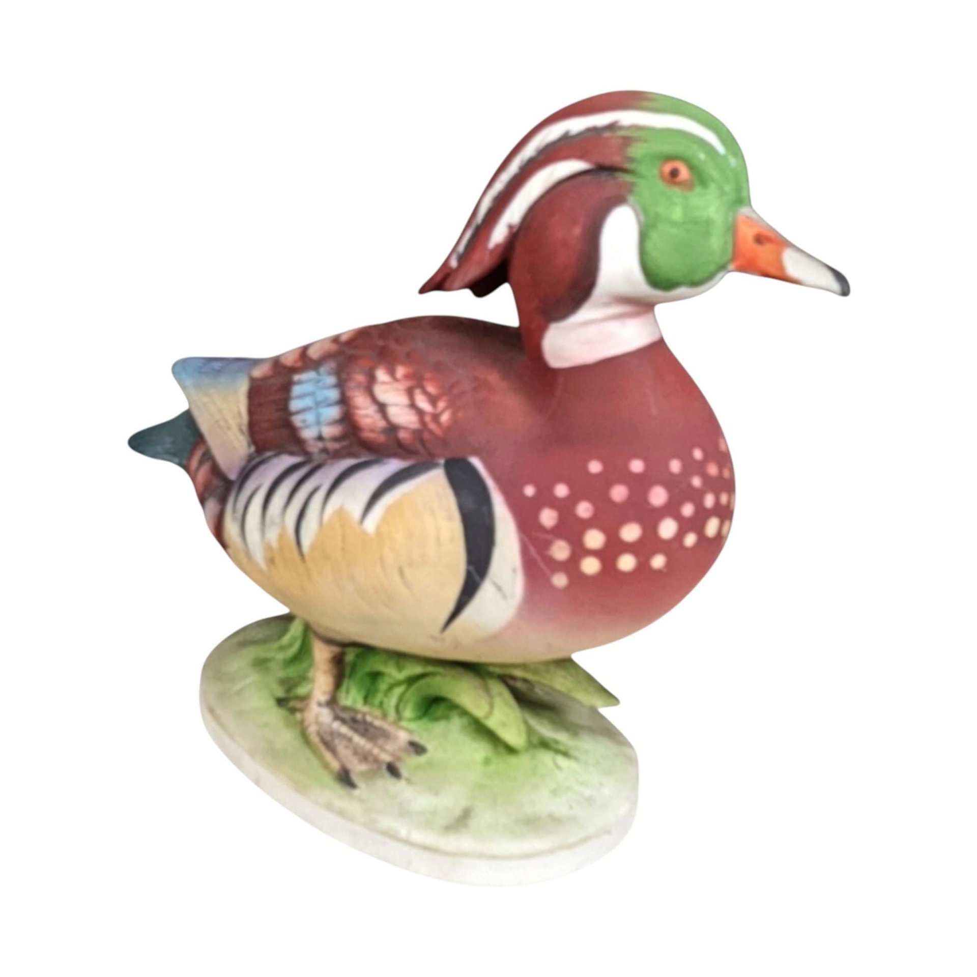 Vintage Lefton Ceramic Wood Ducks, Male & Female Pair, KW 139A/KW 139B, Hand-Painted, Collectible Figurines, Bird Decor