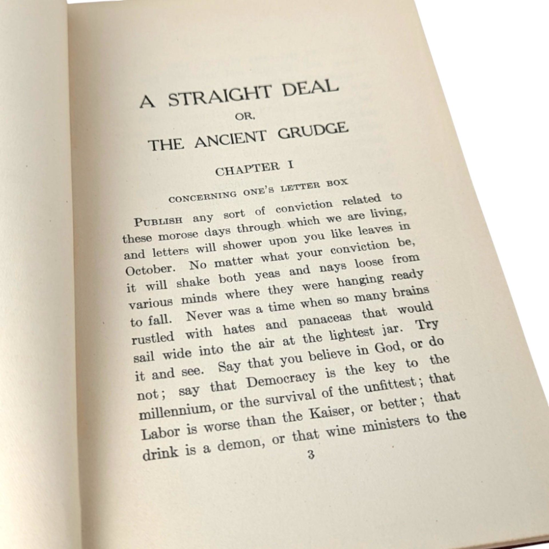 1920 Owen Wister "A Straight Deal": Antique American West Literature