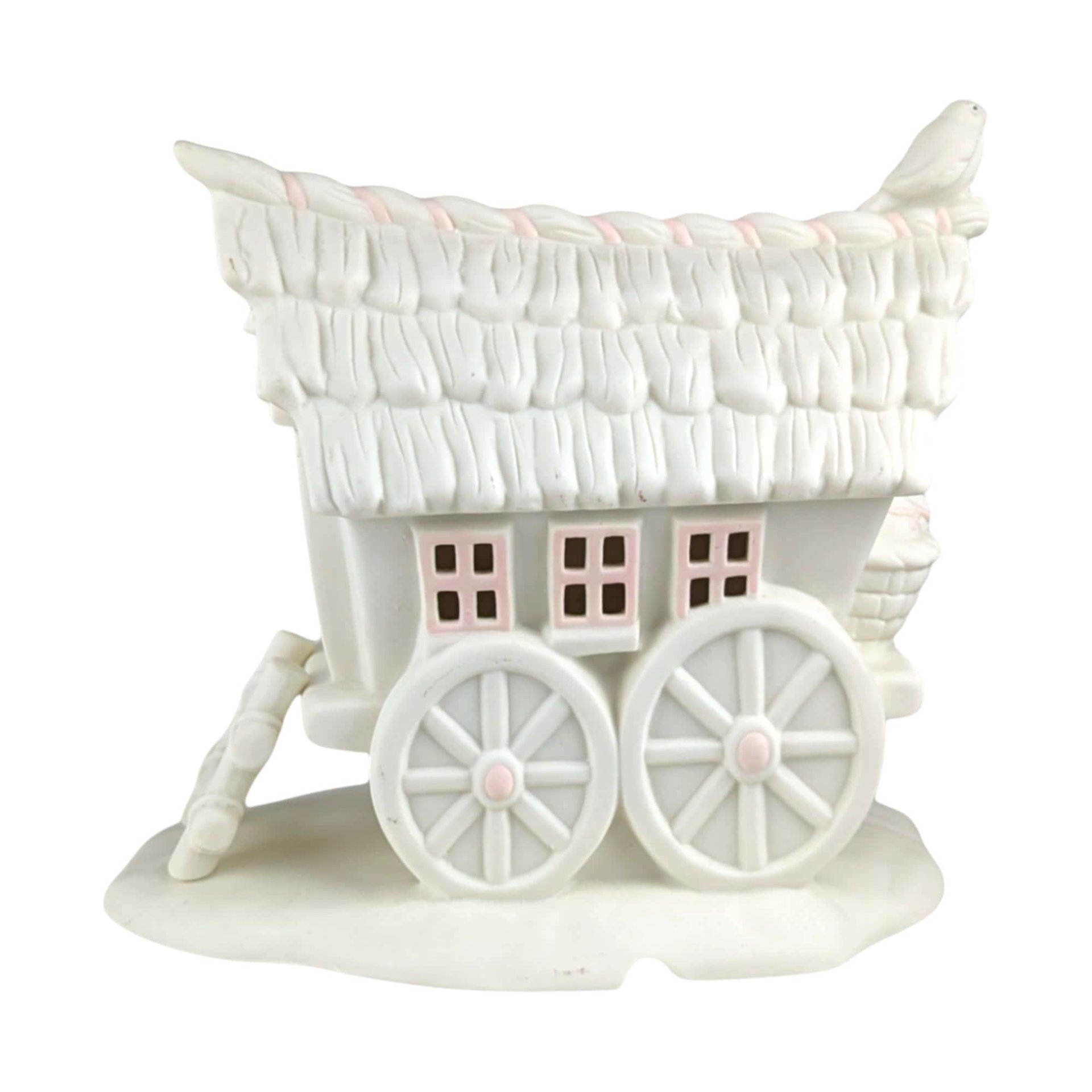 Dept 56 Snowbunnies Easter Wagon and Egg: Springtime Stories Collection Porcelain Figurine Set
