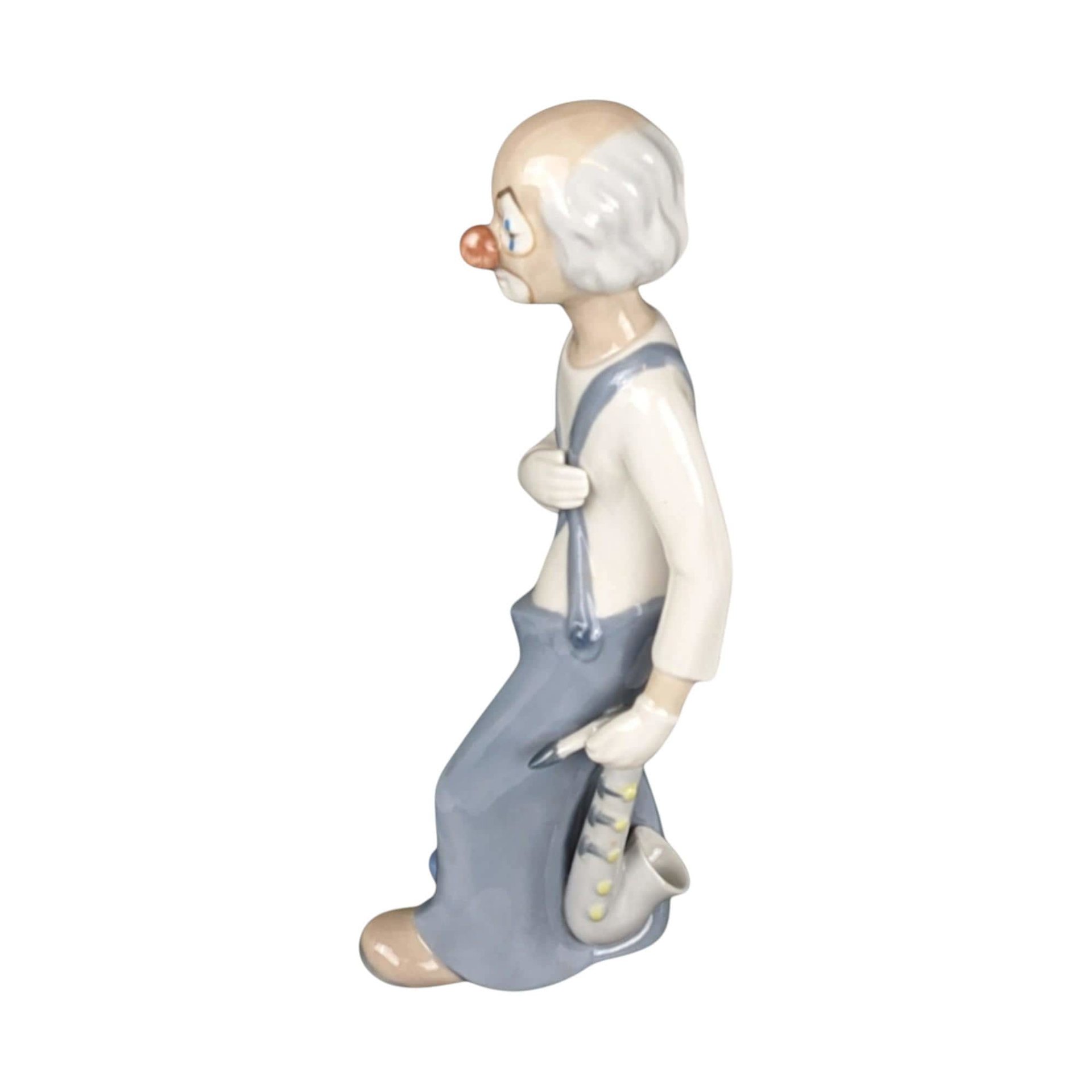 Vintage Cascades Porcelain Clown Figurine: Sad Clown Statue, Made in Spain