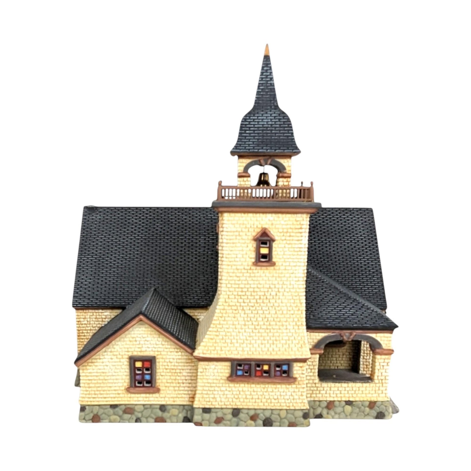 Dept 56 "Chapel on the Hill" Church: Vintage 1998 Seasons Bay Lighted Building