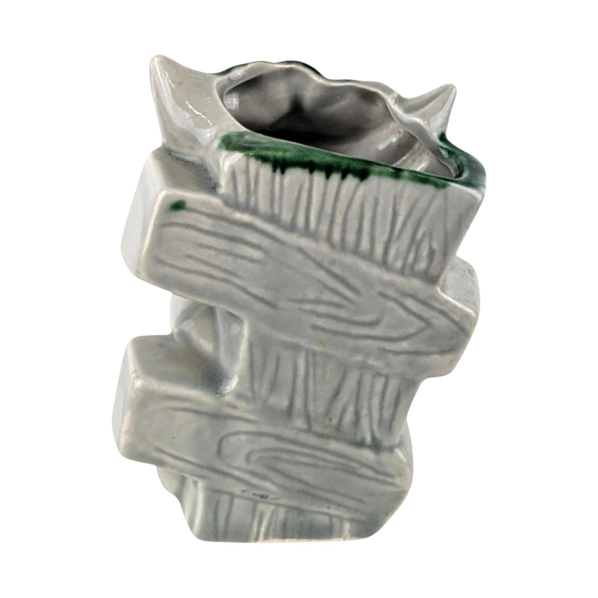 Vintage Ceramic Rabbit with Fence Planter: Whimsical Bunny Decor