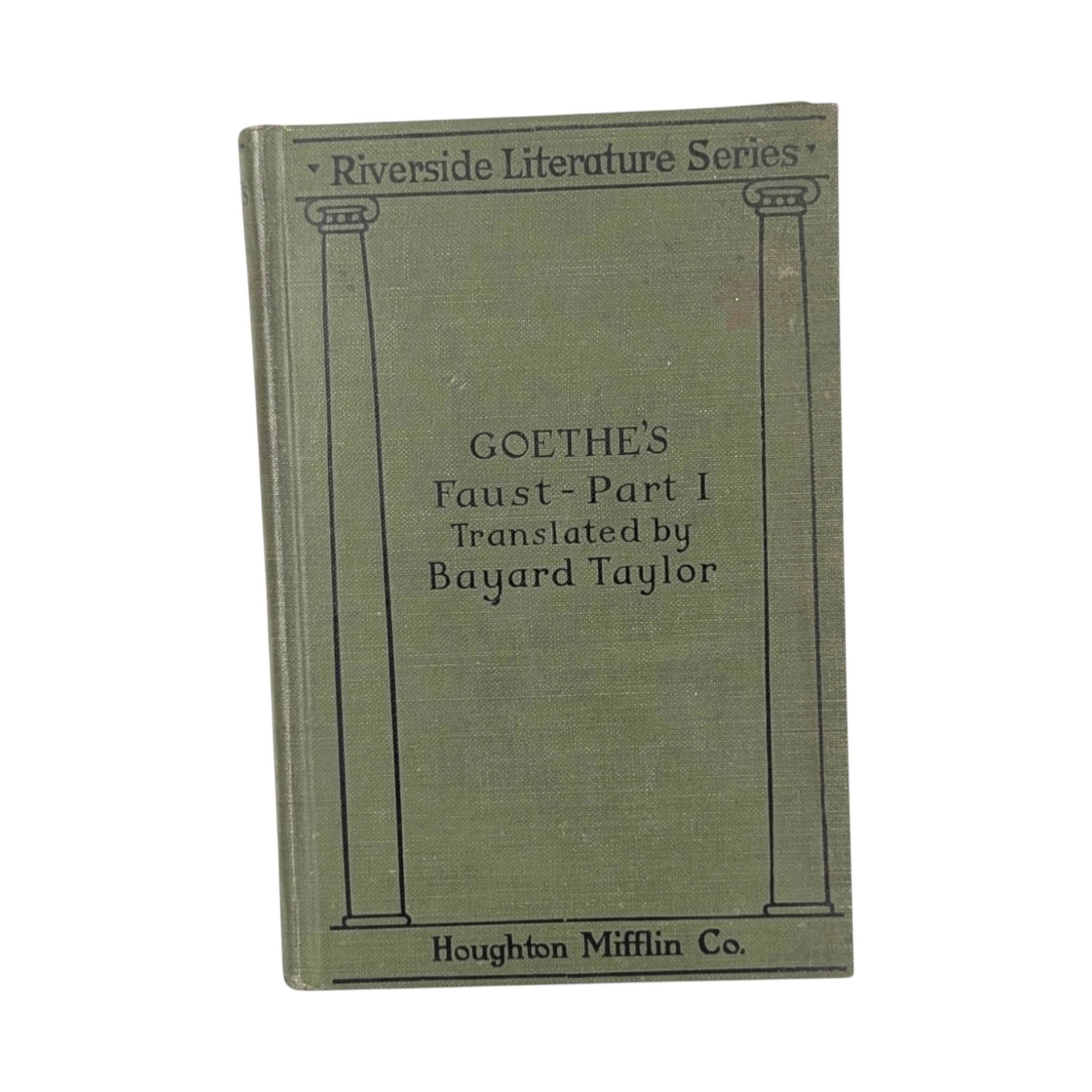Antique Goethe's Faust Part 1: Bayard Taylor Translation, Collectible Hardcover