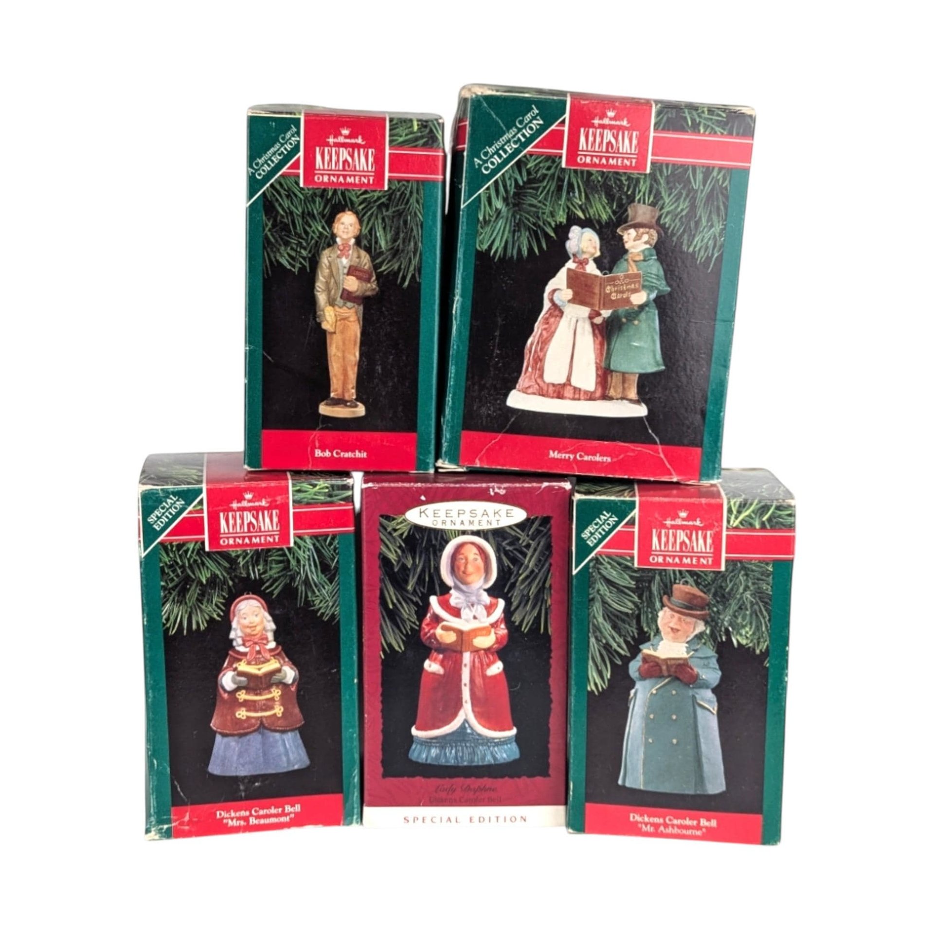 Vintage Hallmark Keepsake Ornaments, Dickens Carolers, Bells, Your Choice