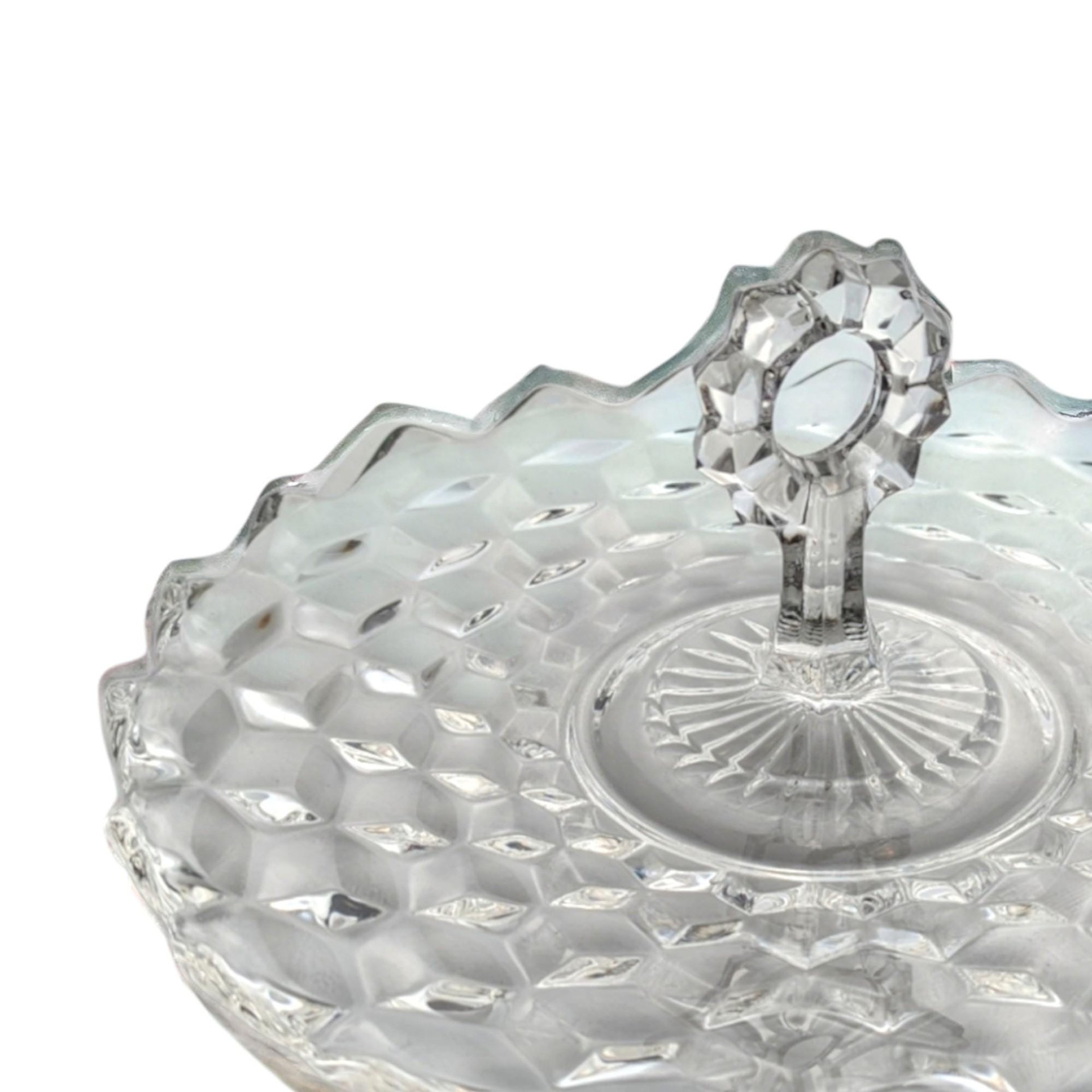 Vintage Fostoria American Serving Tray: Clear Glass Platter with Handle
