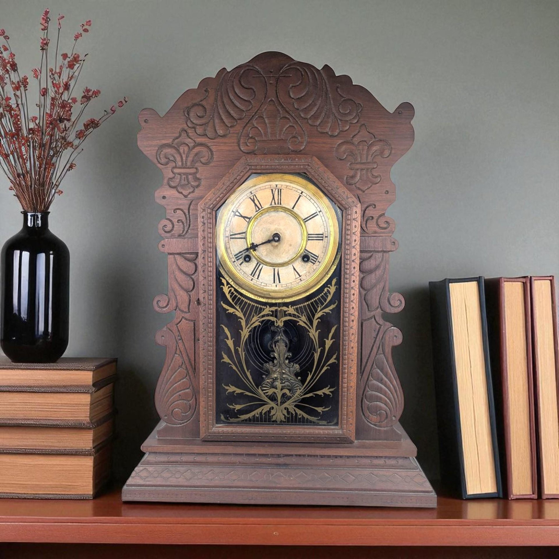 Antique Waterbury Gingerbread Clock: For Parts/Repair