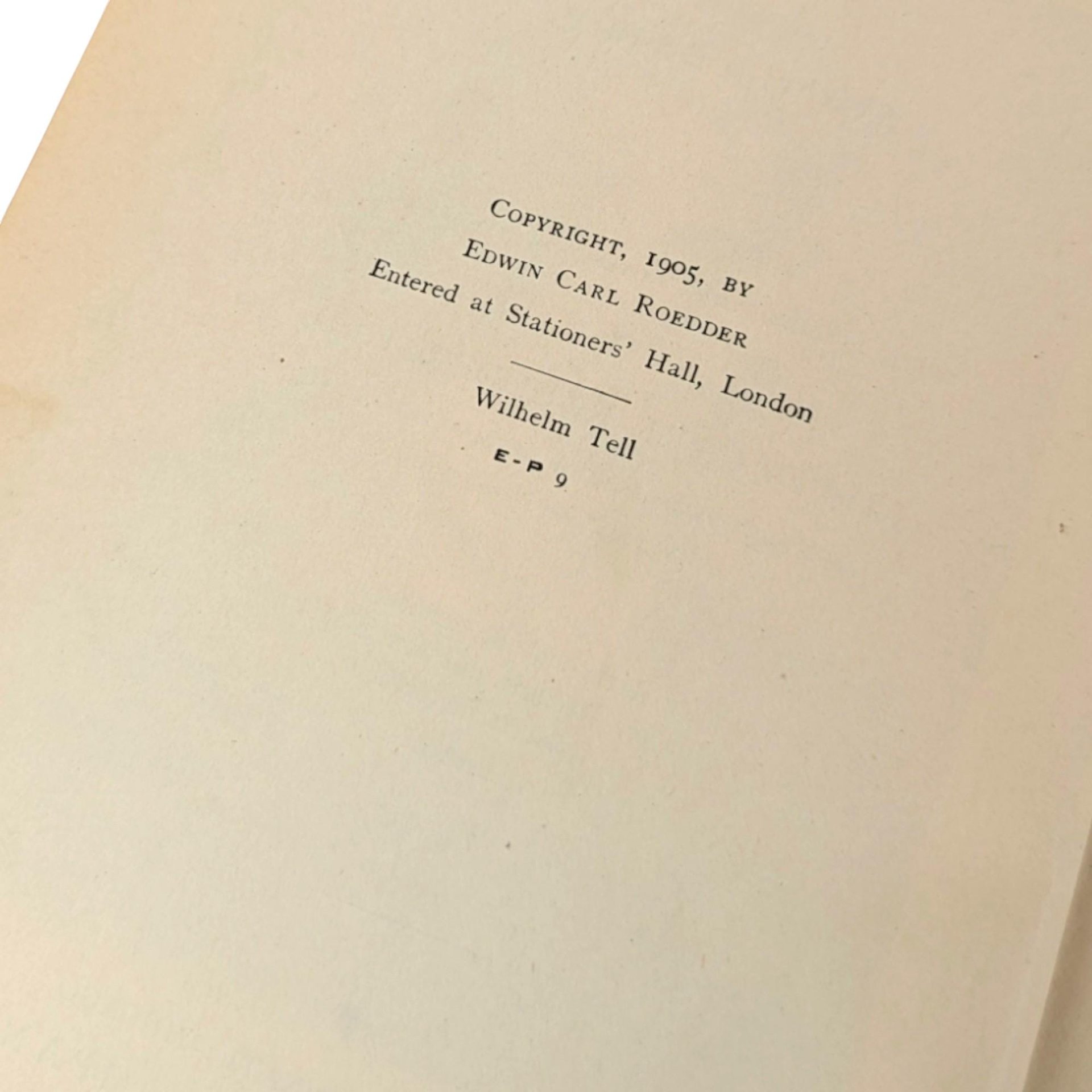 Antique 1905 "Wilhelm Tell": Classic German Literature Play by Friedrich Schiller