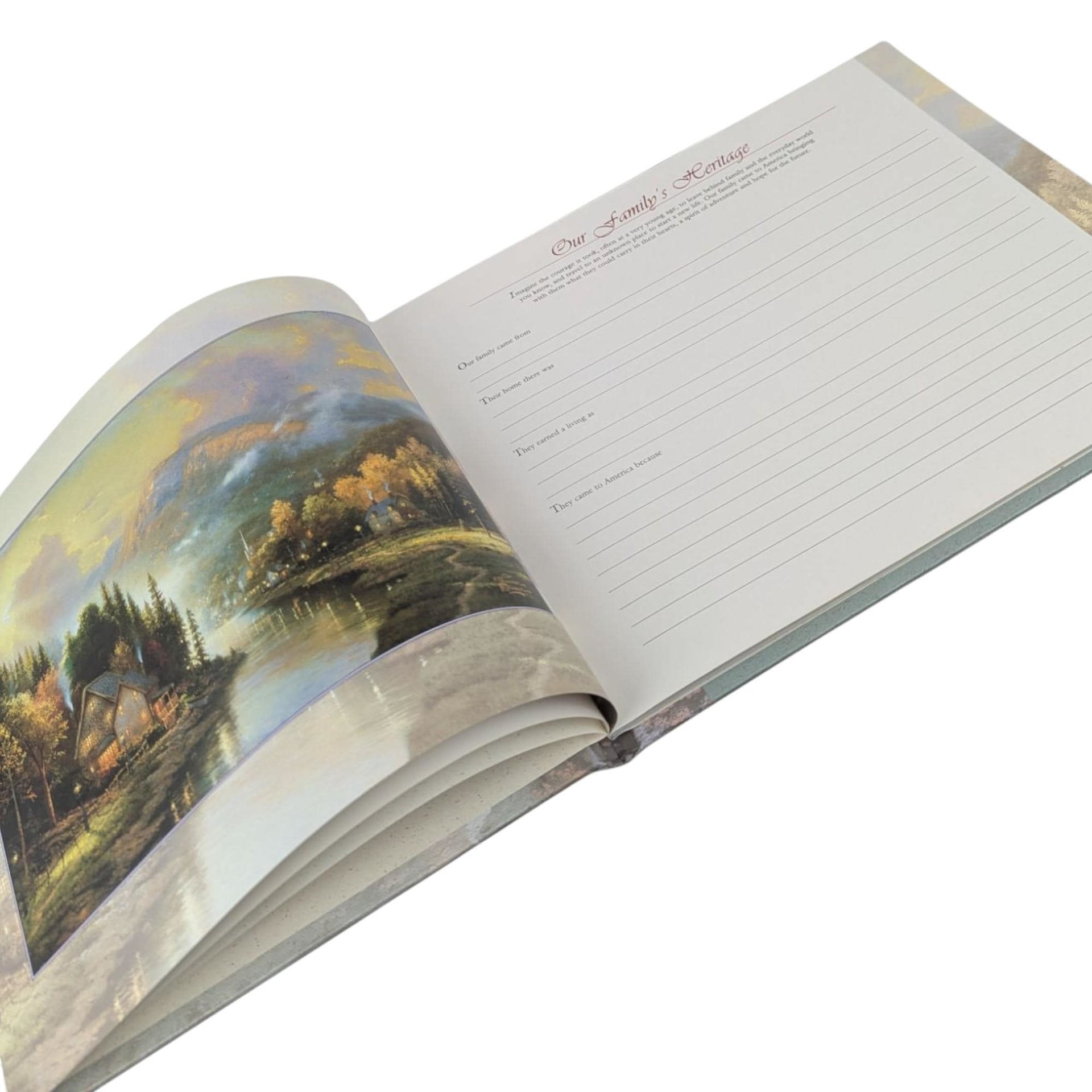 Vintage Thomas Kinkade Teapot & Family History Book Set