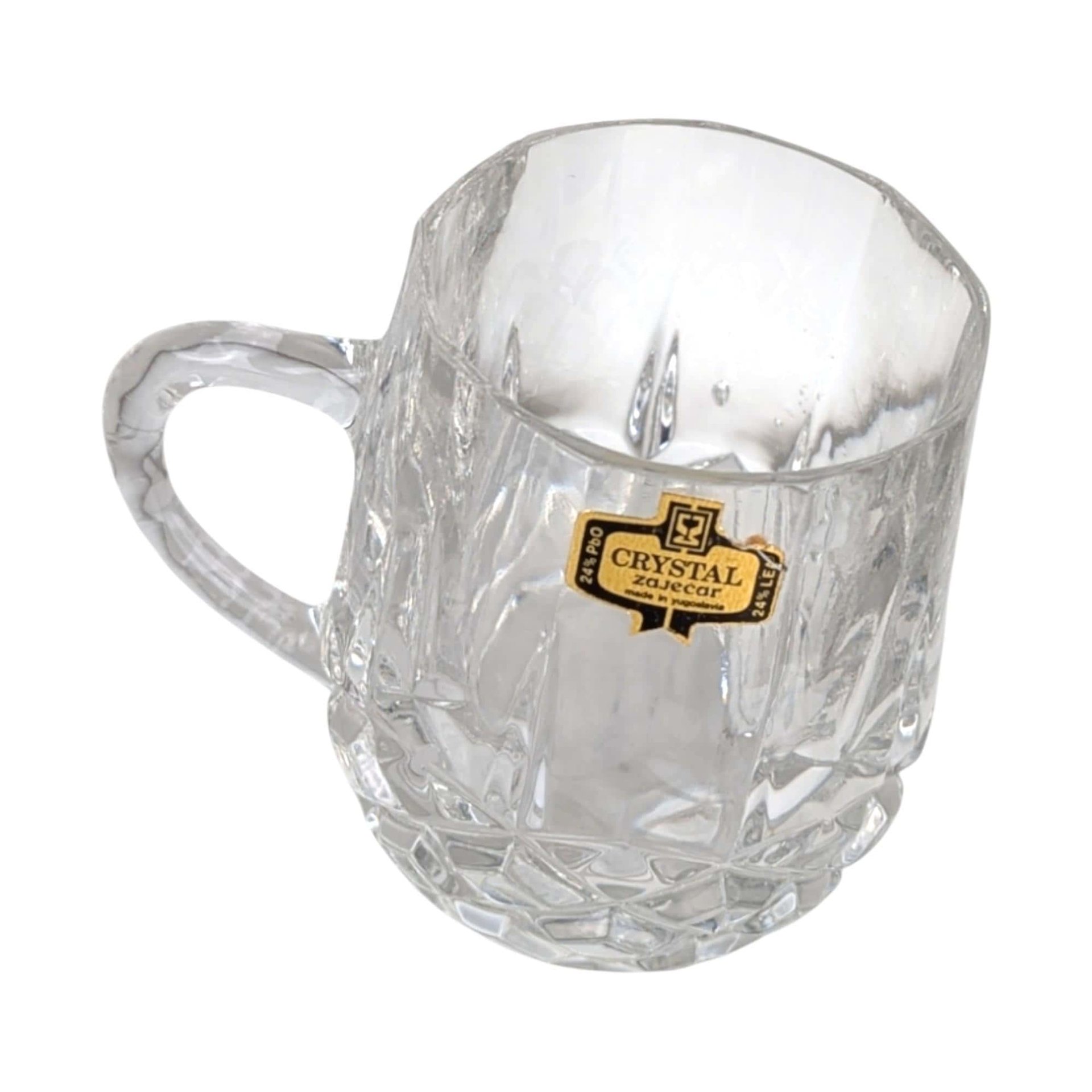 Vintage Blarney Crystal Mugs Set of 8:  Diamond Cut Kitchenware