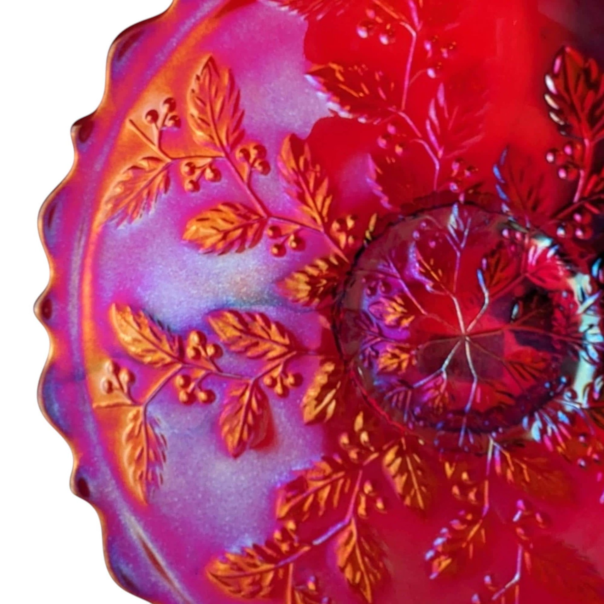 Vintage Fenton Red Carnival Glass 85th Birthday Plate: Collectible Home Decor