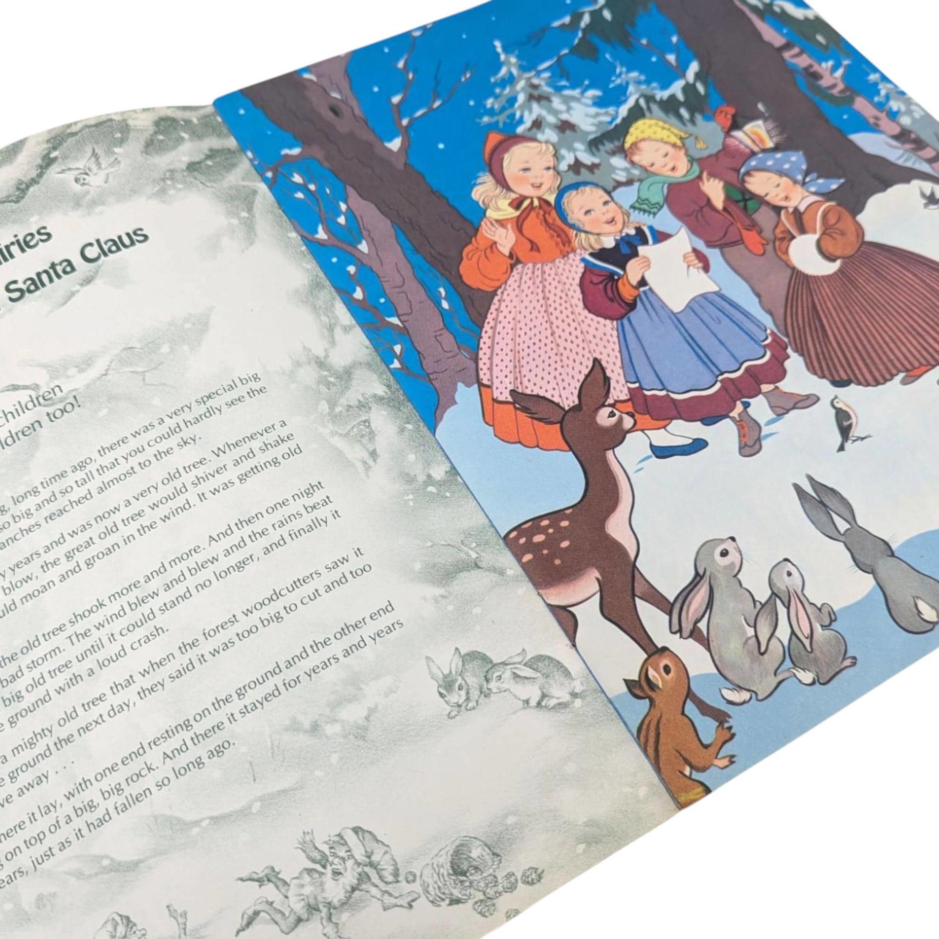 Vintage Happy Christmas Storybook: Softcover Children's Holiday Book with Santa Illustrations