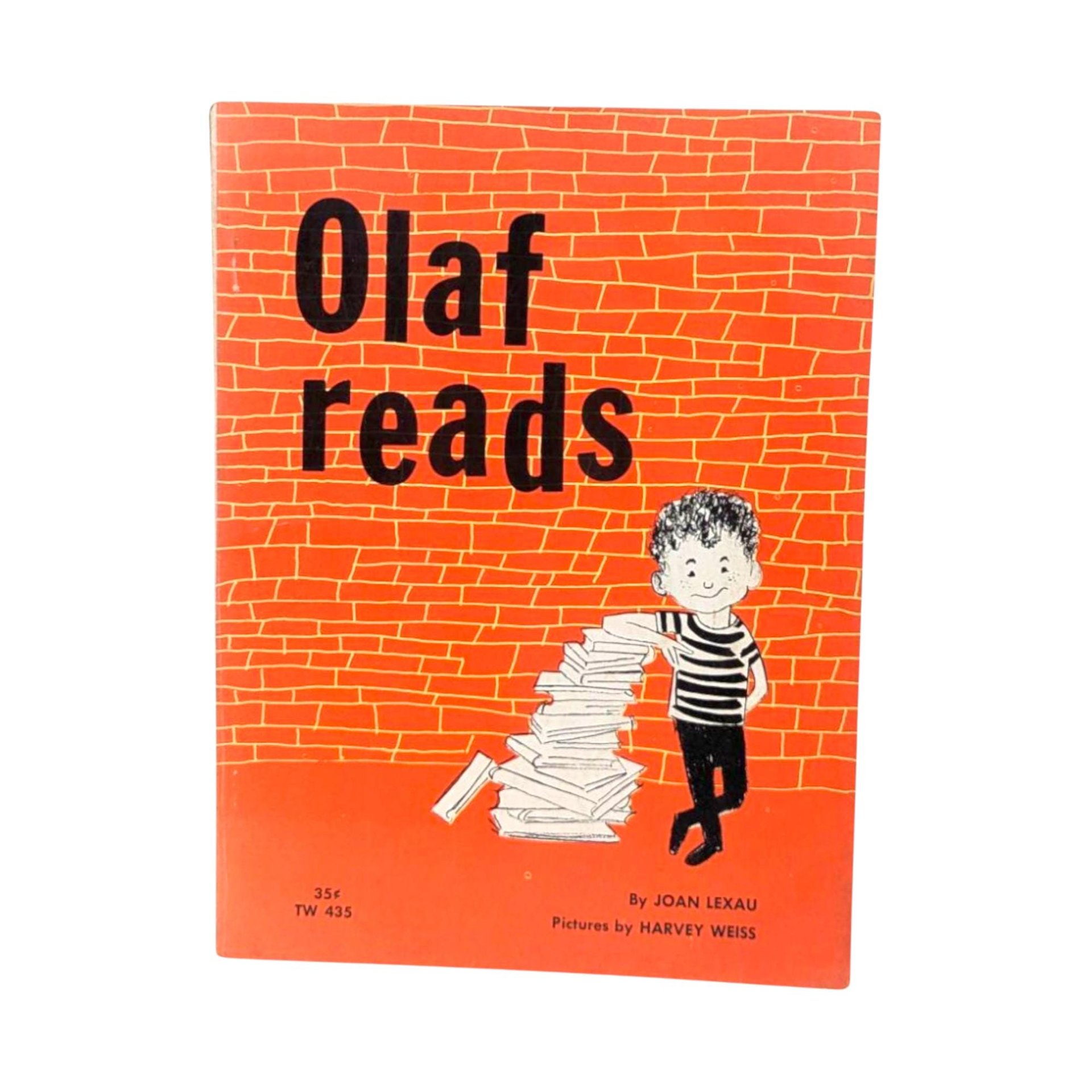 Vintage 1961 Olaf Reads Book: Joan Lexau Illustrated Softcover for Early Readers