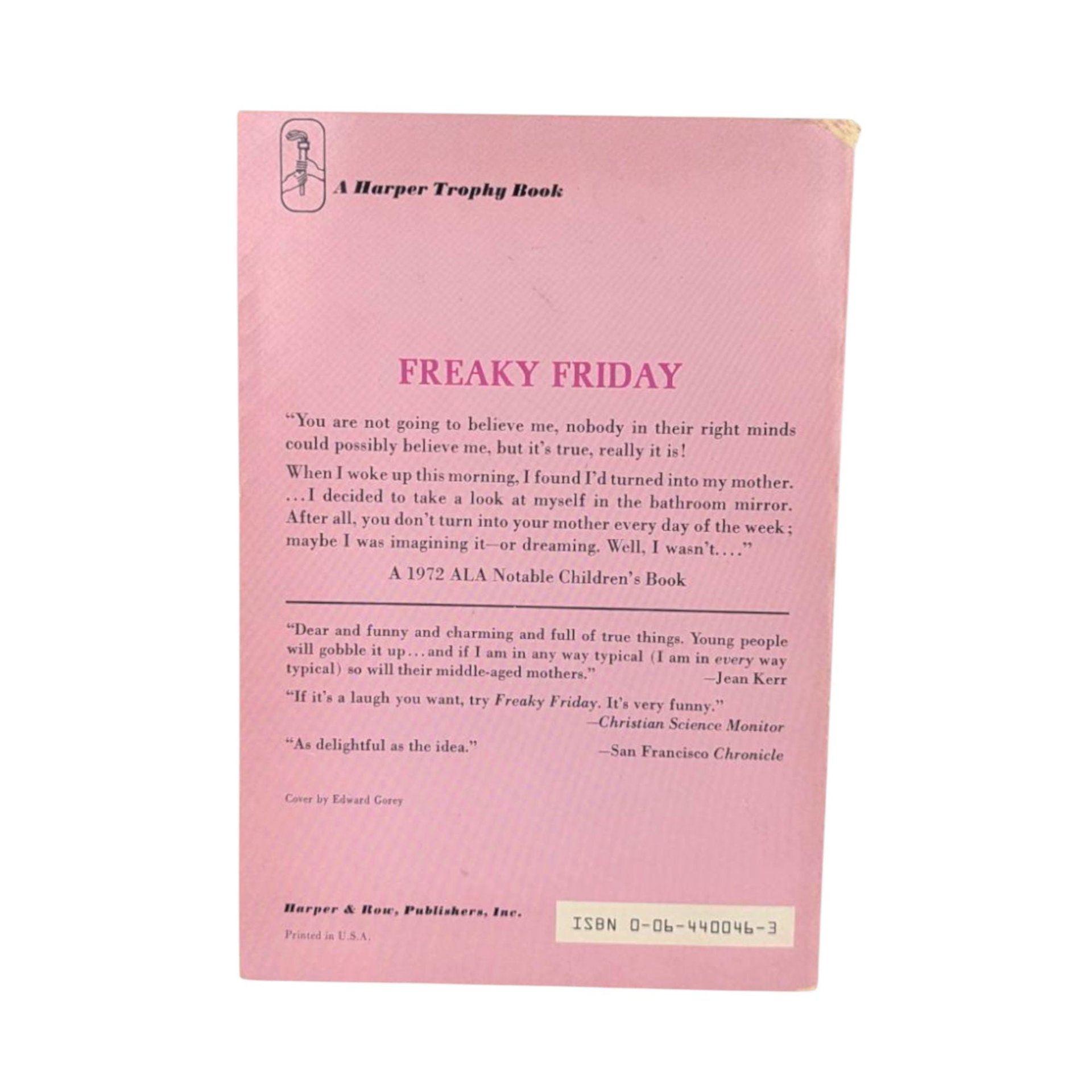 Vintage 1973 Freaky Friday Book: Mary Rodgers Softcover Young Adult Novel