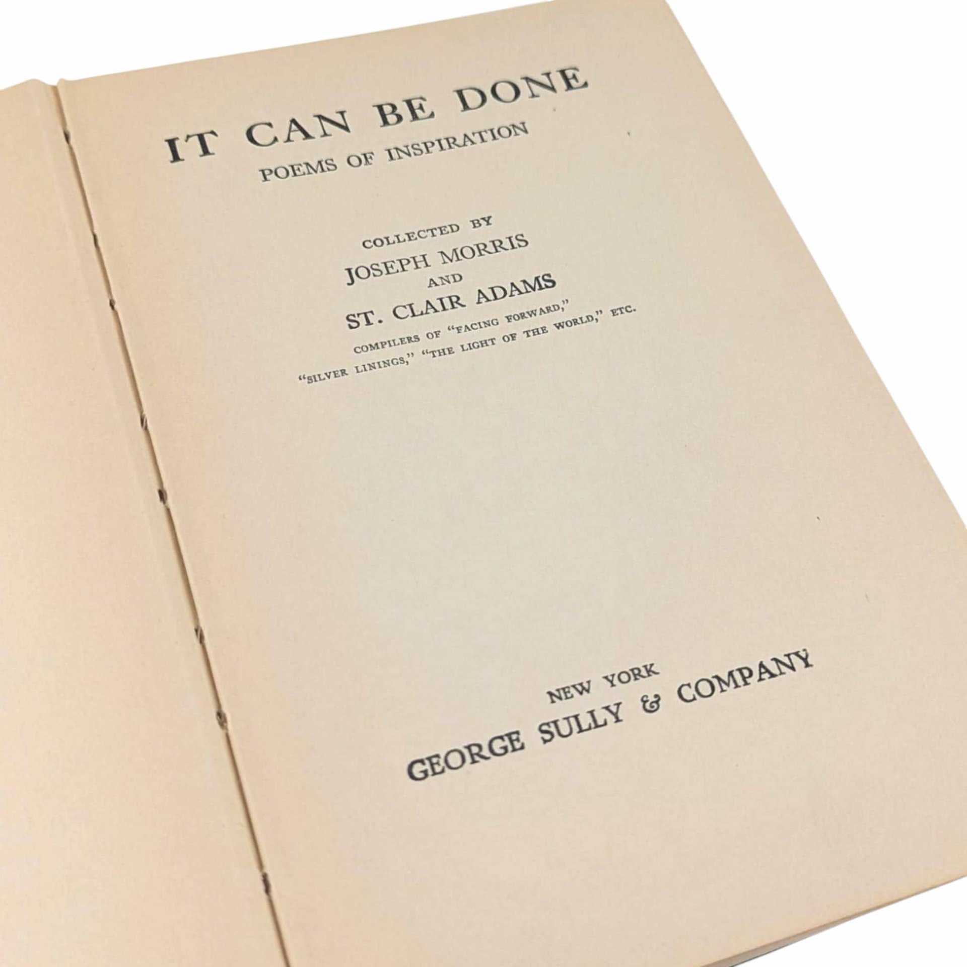 Antique 1921 "It Can Be Done" Poetry Book: Joseph Morris Collectible Hardcover, Inspirational Verse
