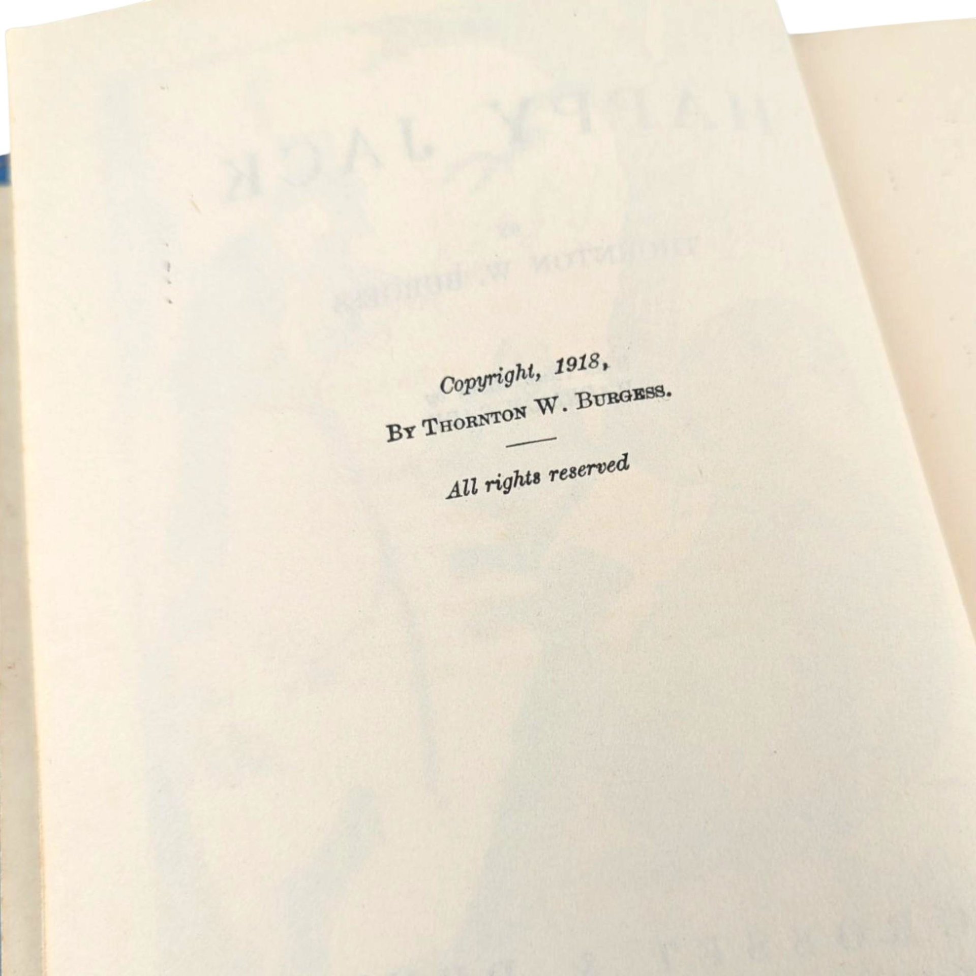 Antique 1918 'Happy Jack' Book: Thornton Burgess Green Meadow Series