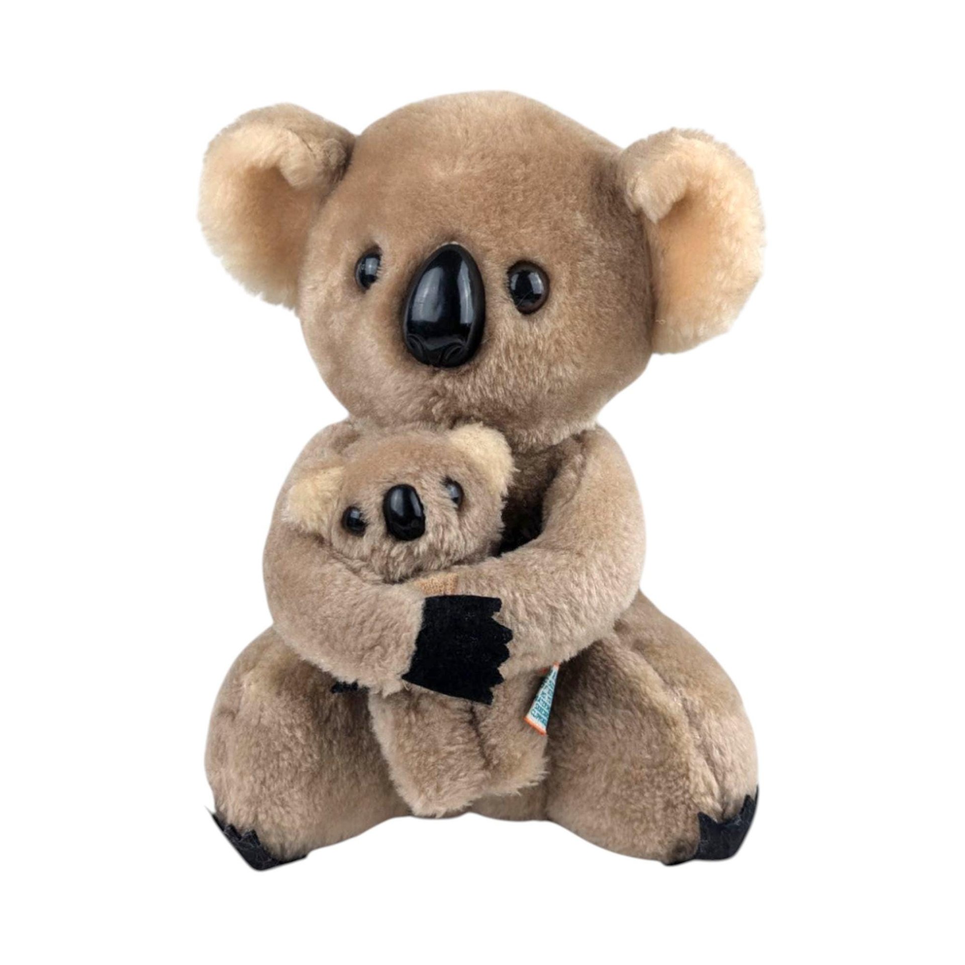 Vintage 1978 Dakin Koala Plush with Baby: Mama & Baby Stuffed Animal