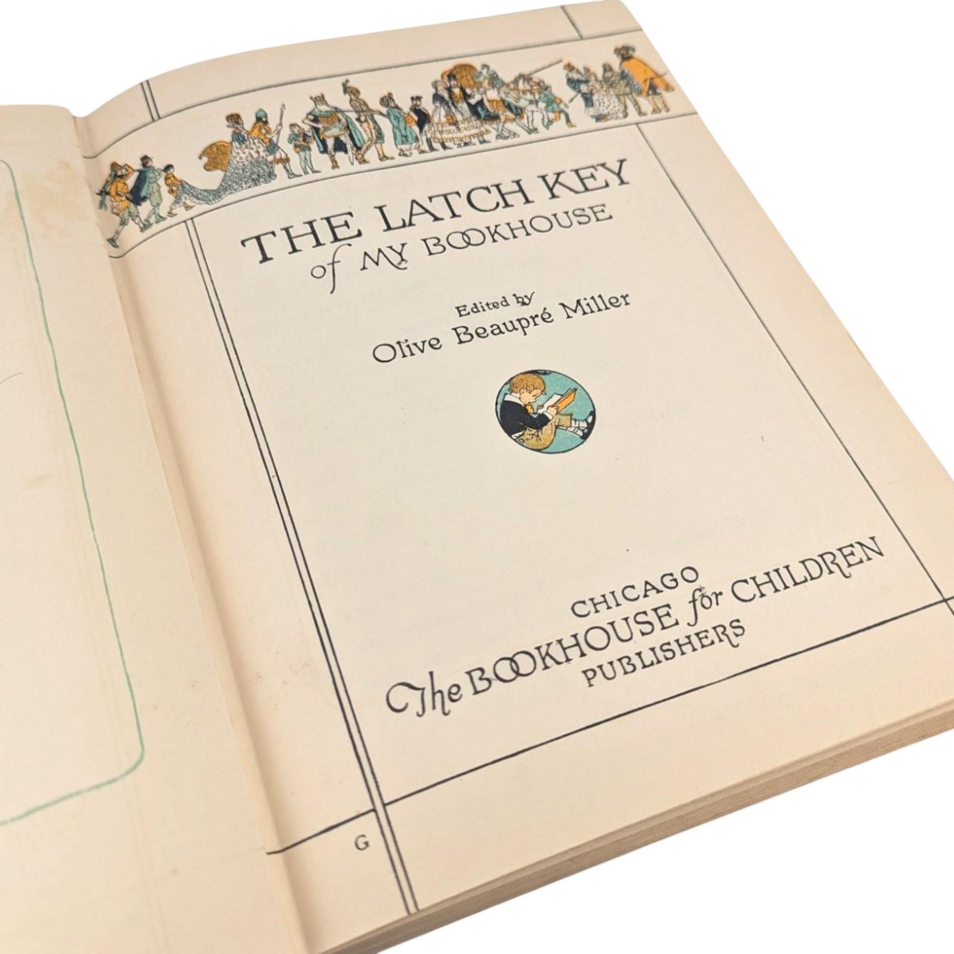 Antique 1921 My Bookhouse 'The Latch Key': Olive Beaupre Miller Illustrated Storybook