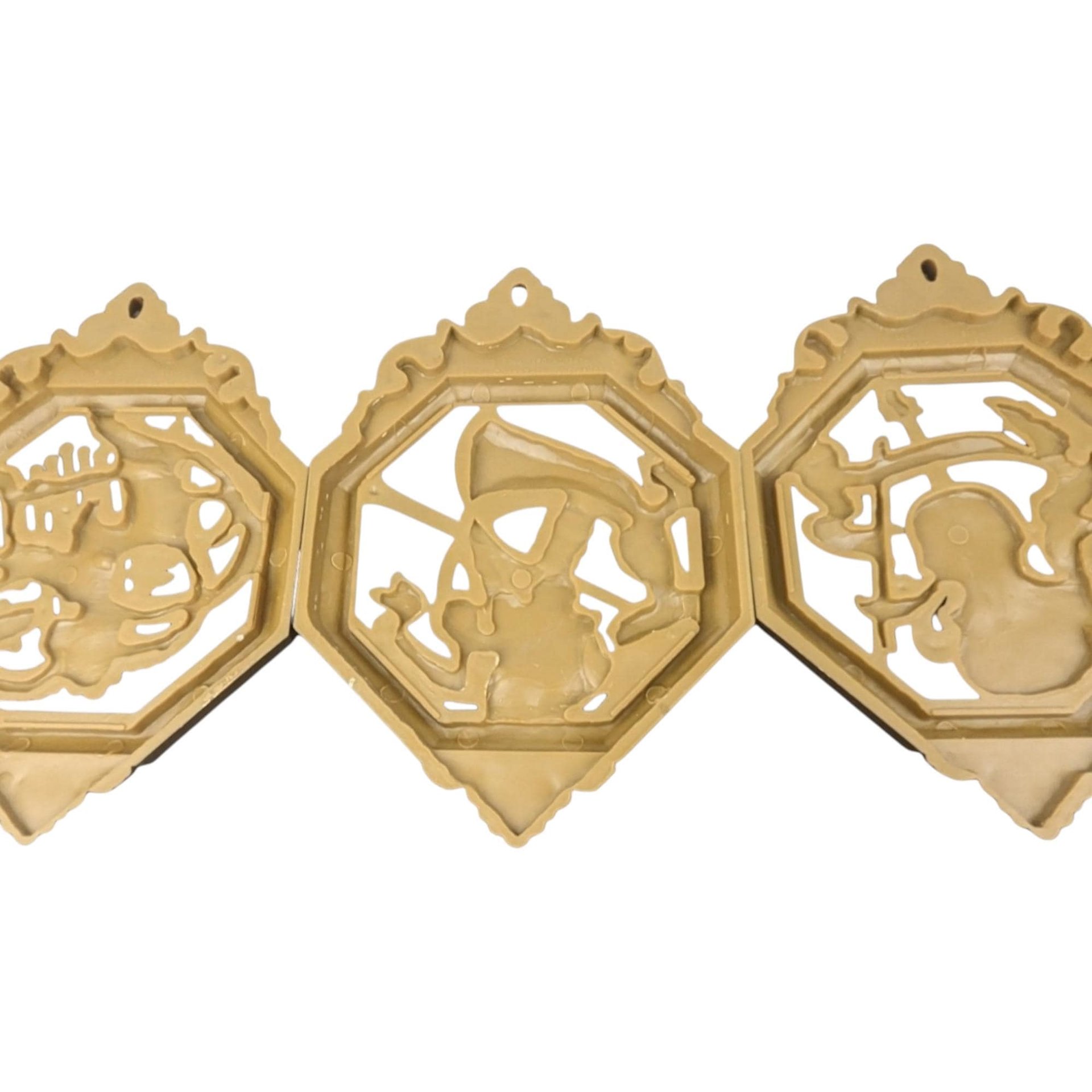 Vintage Homco Musical Instrument Wall Plaques: 1970s Gold Decor, Set of 3