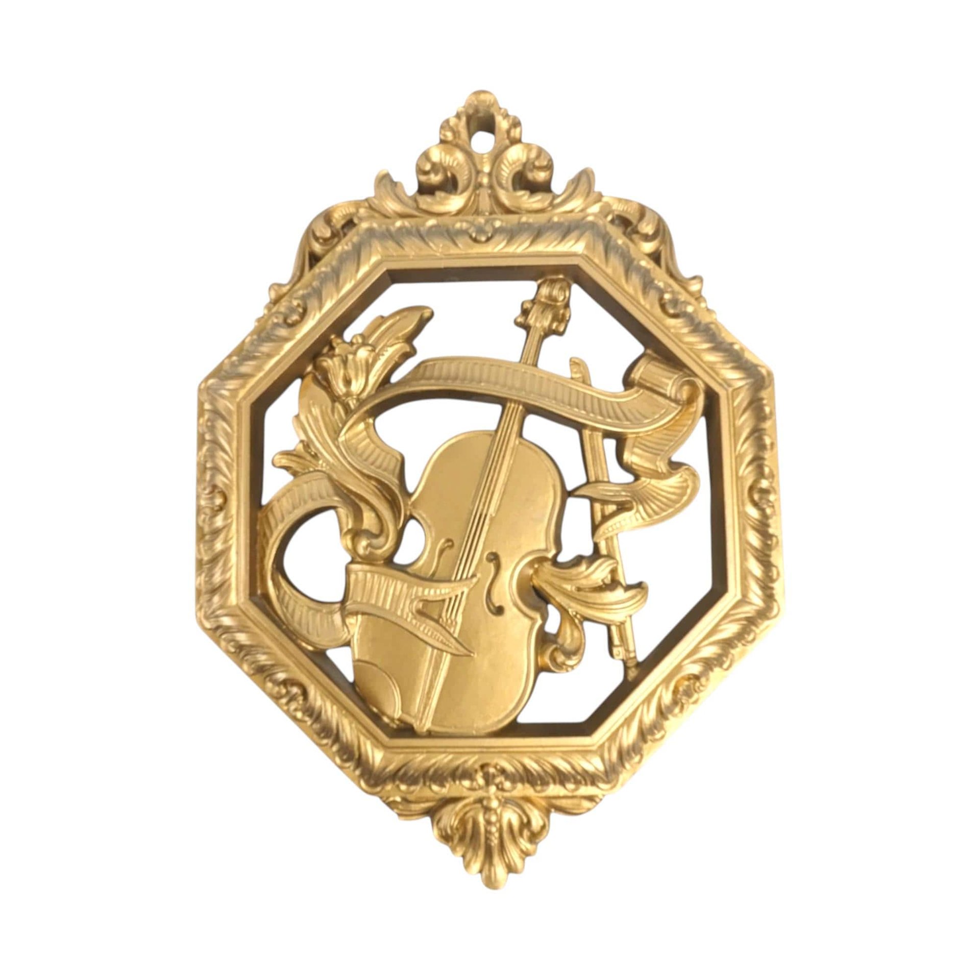 Vintage Homco Musical Instrument Wall Plaques: 1970s Gold Decor, Set of 3