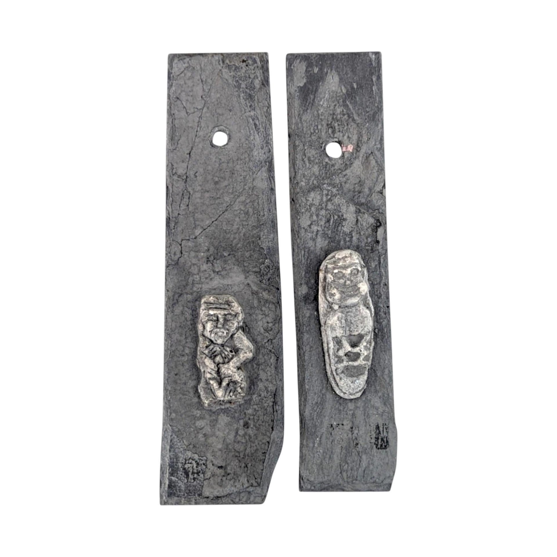 Celtic Monastic Stone Wall Plaque Pair: Pagan Fertility Symbol, 8"