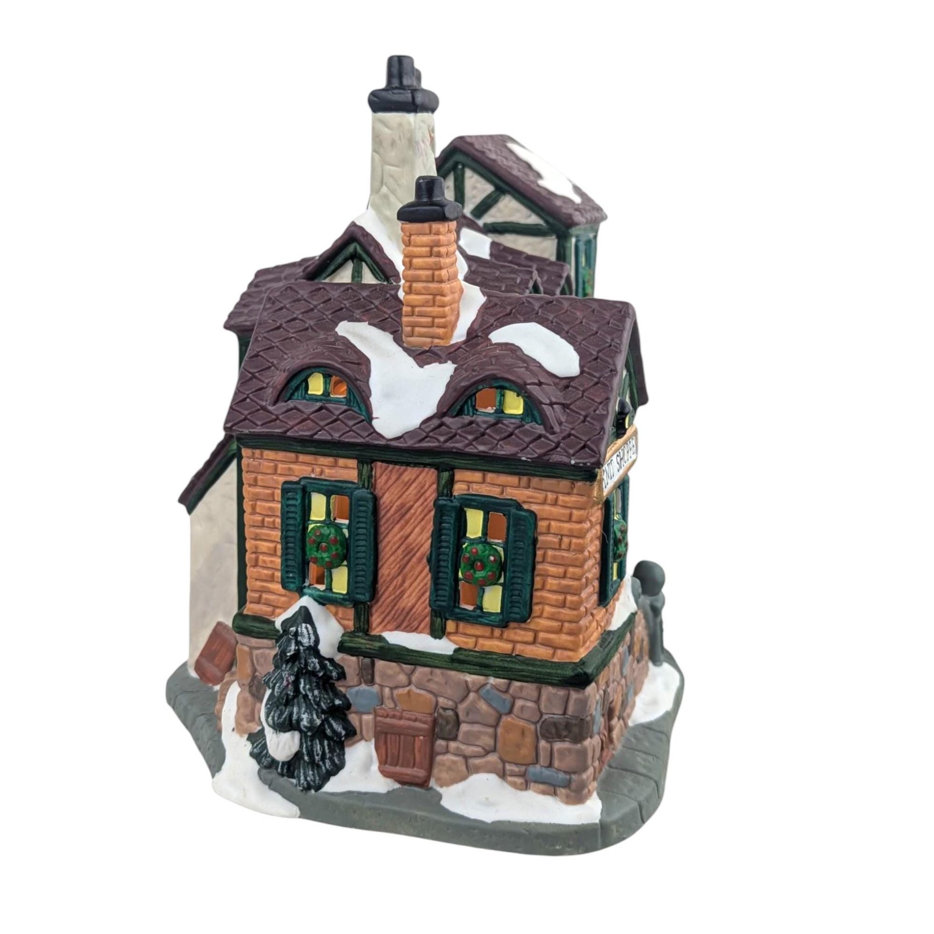 Vintage 1999 'Ball & Skein Knit Shoppe' House: Santa's Workshop Lighted Christmas Village