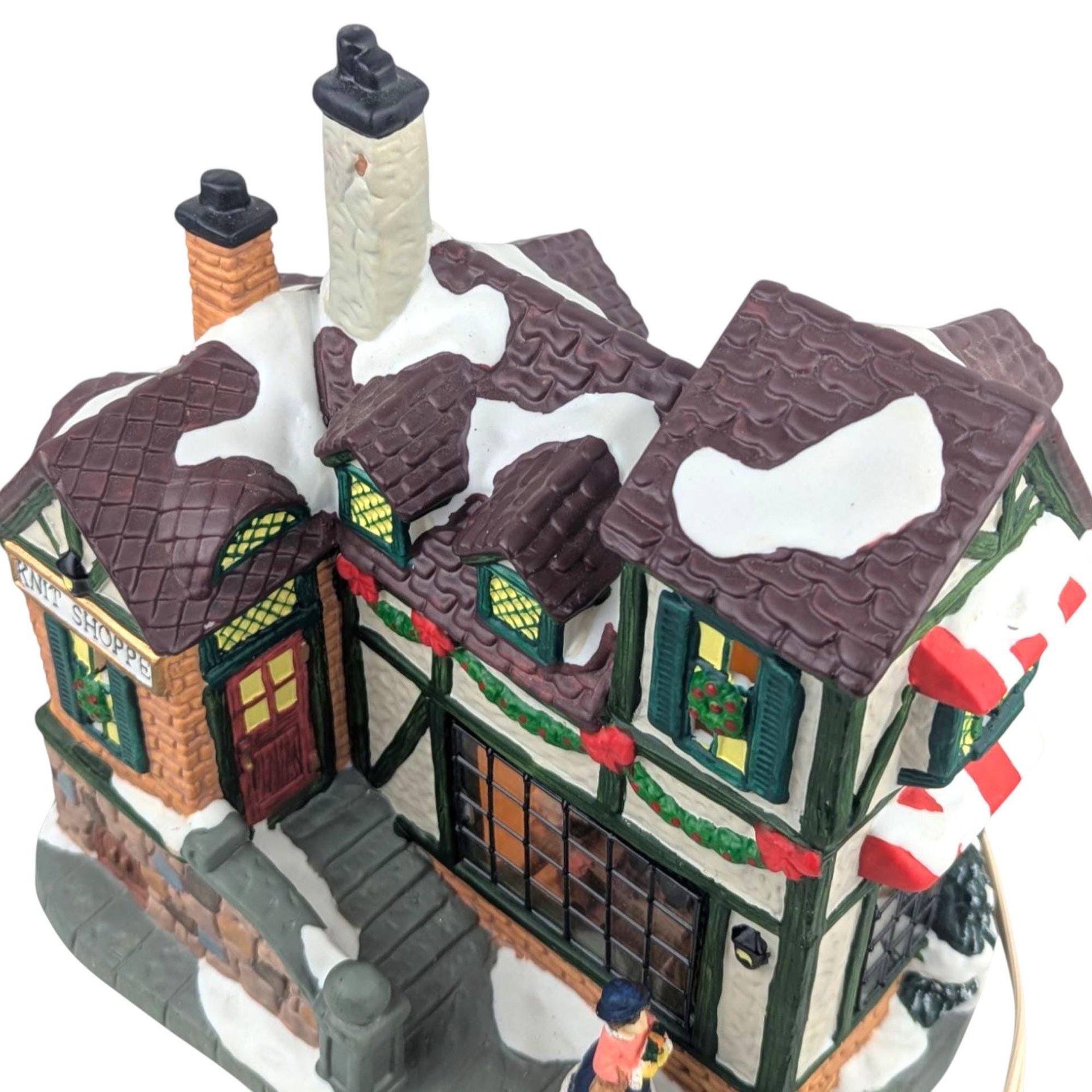 Vintage 1999 'Ball & Skein Knit Shoppe' House: Santa's Workshop Lighted Christmas Village