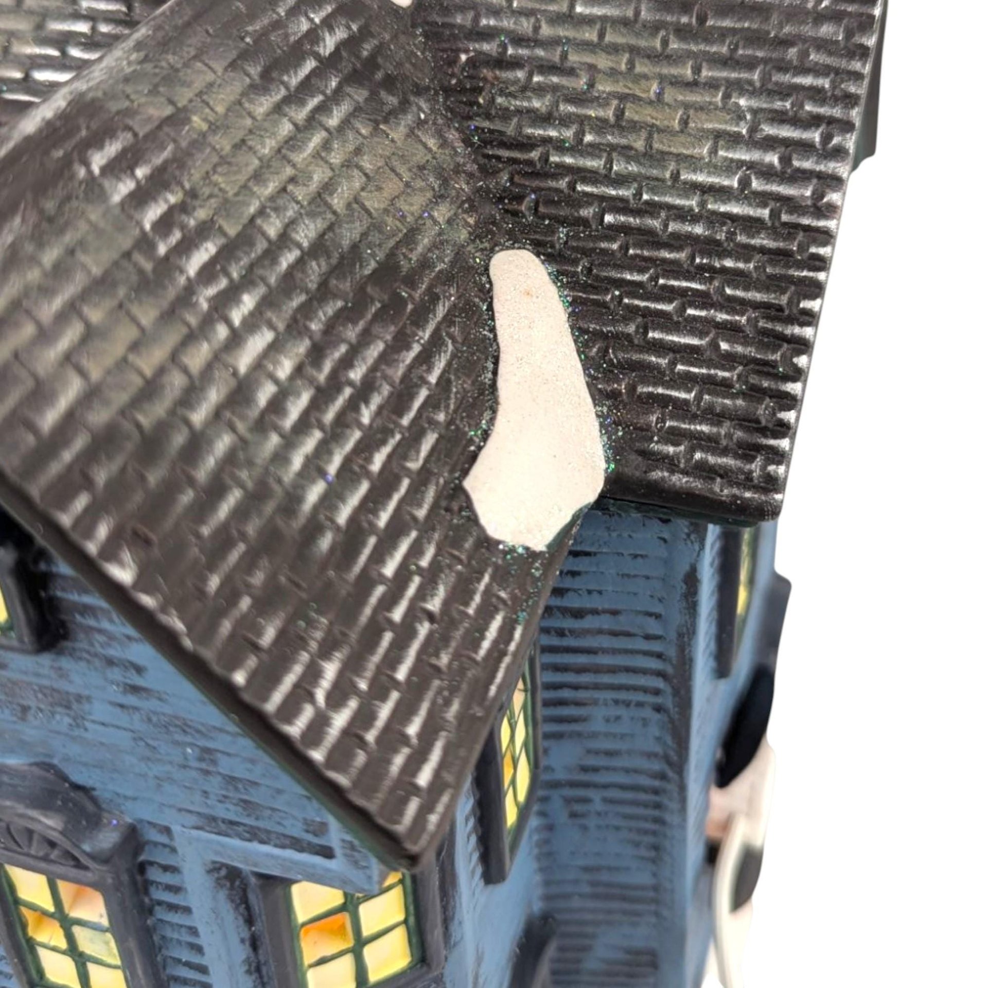 Vintage O'Well Lighted Blue Christmas Village House: Ceramic Holiday Decor