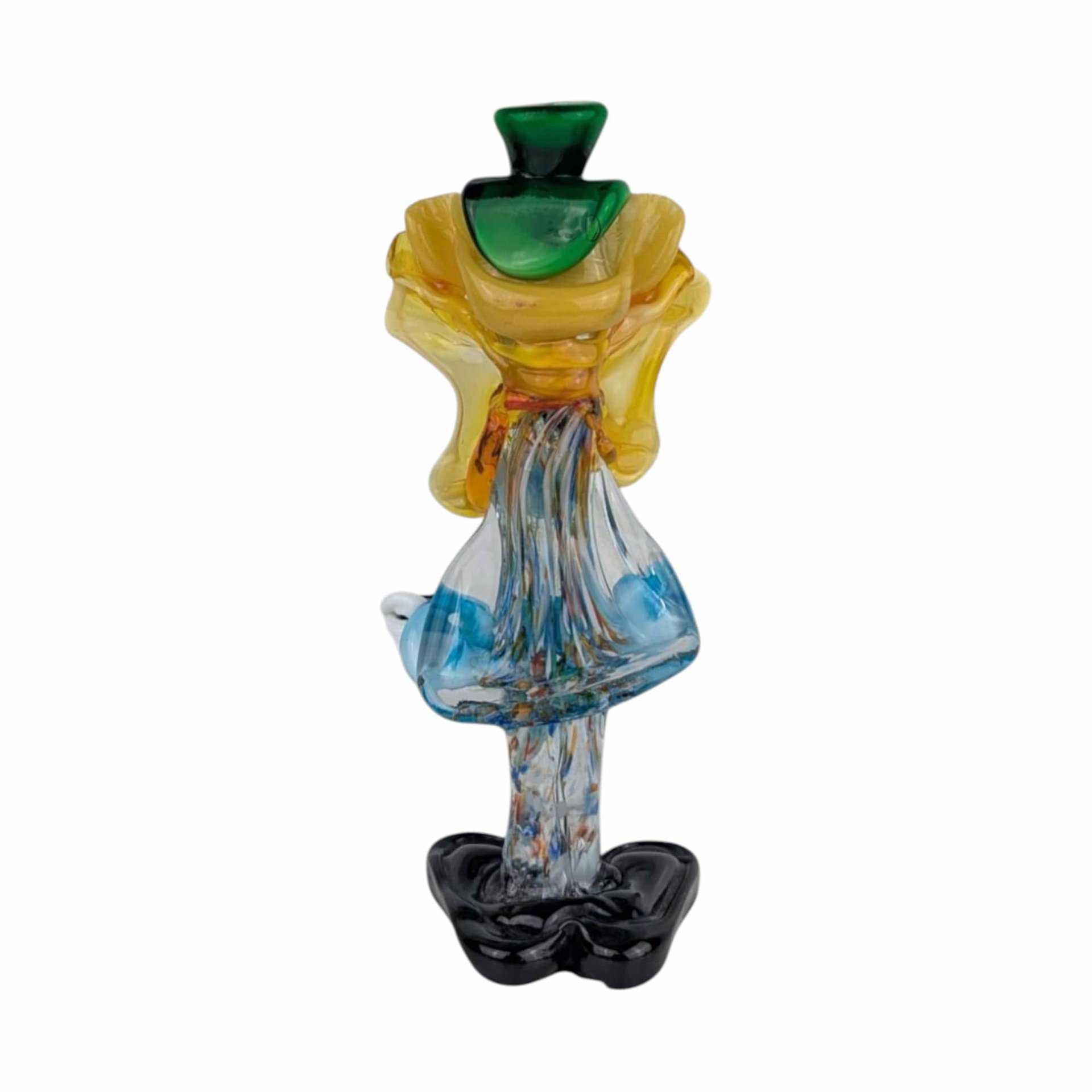 Vintage Art Glass Clown Figurine: Handmade Statue, Circus Decor