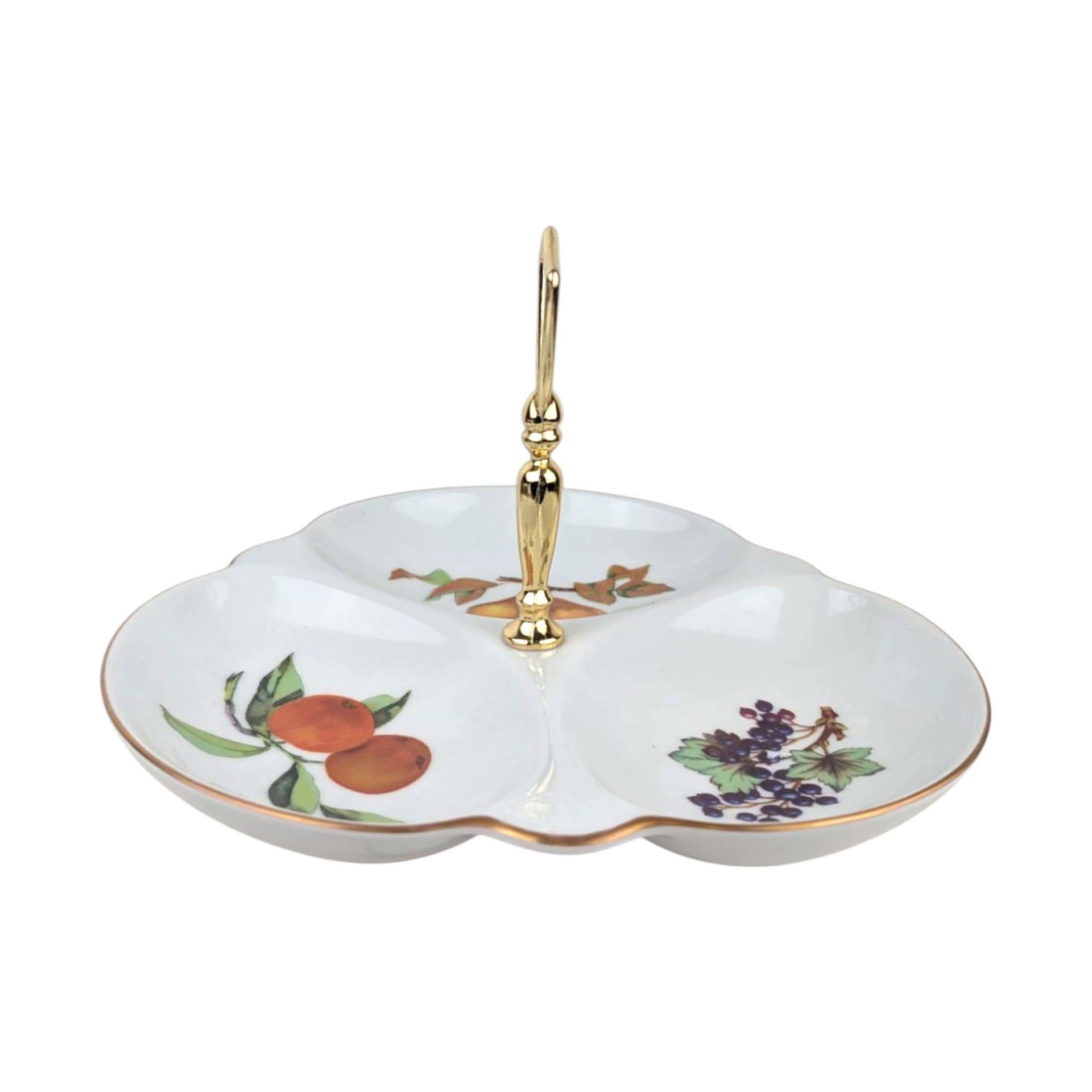 Vintage Royal Worcester Evesham Relish Dish: 1961 Fine Bone China, Gold Trim