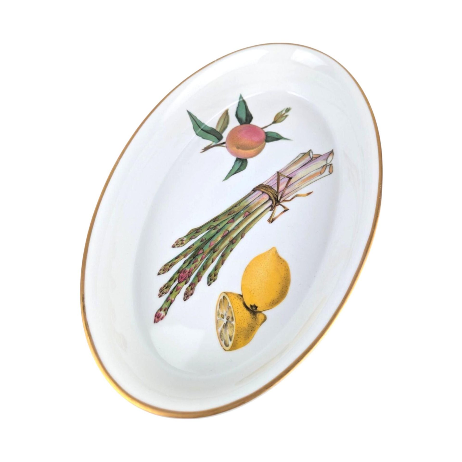 Vintage Royal Worcester Evesham Gold Baking Dish: 1961 English Porcelain Casserole
