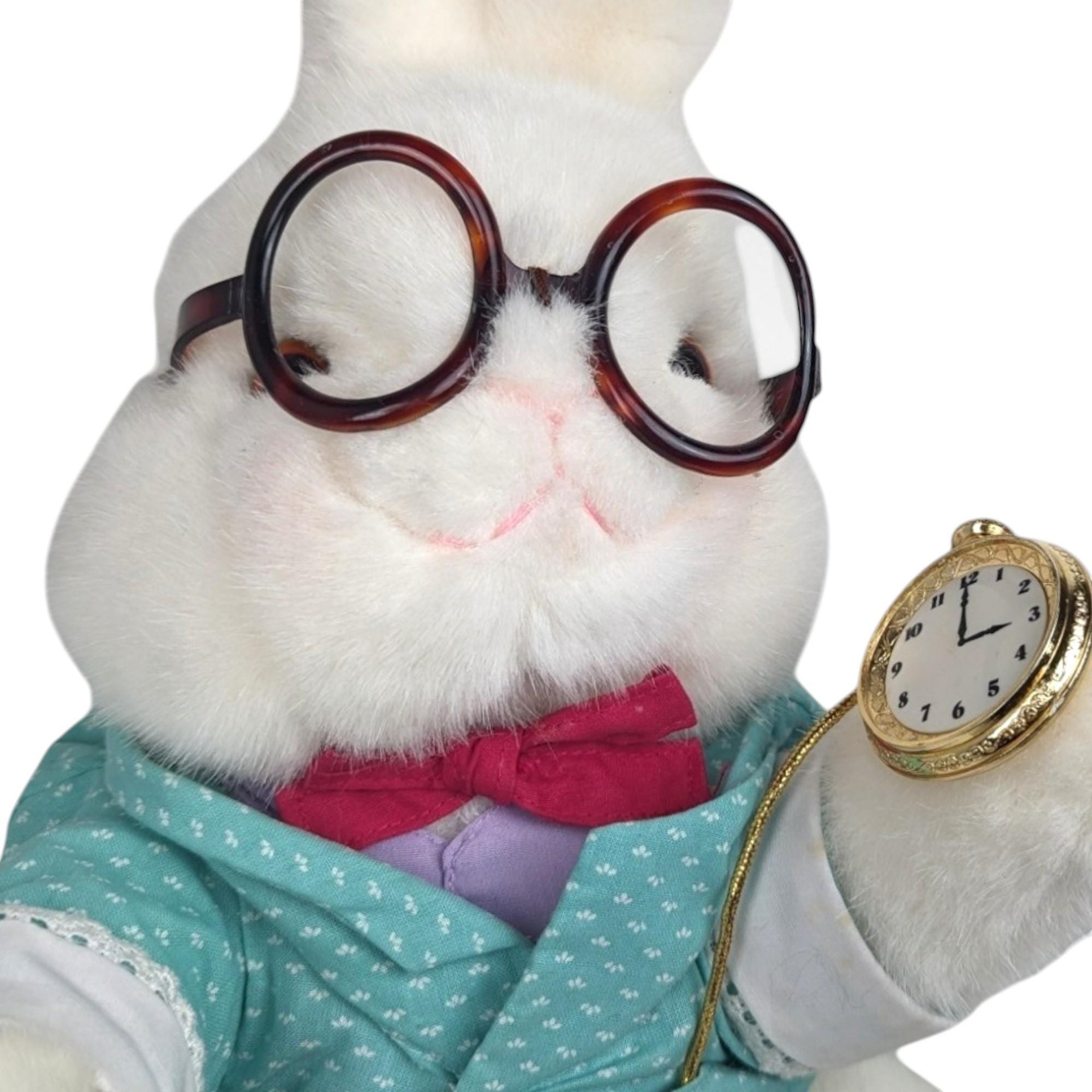 Vintage 1991 White Rabbit Plush: Target Alice in Wonderland Stuffed Animal