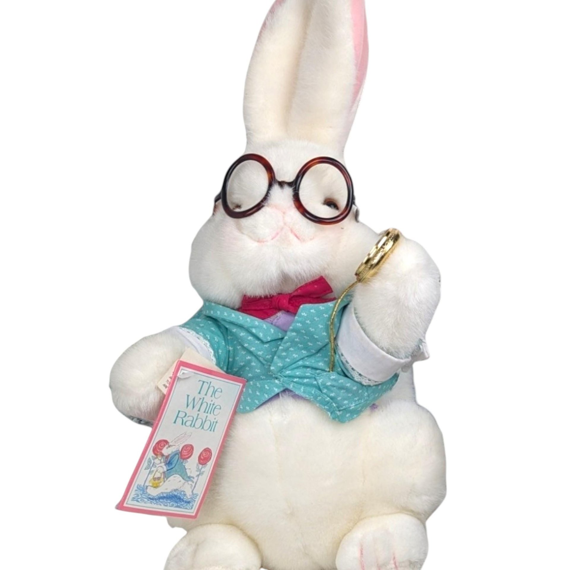 Vintage 1991 White Rabbit Plush: Target Alice in Wonderland Stuffed Animal