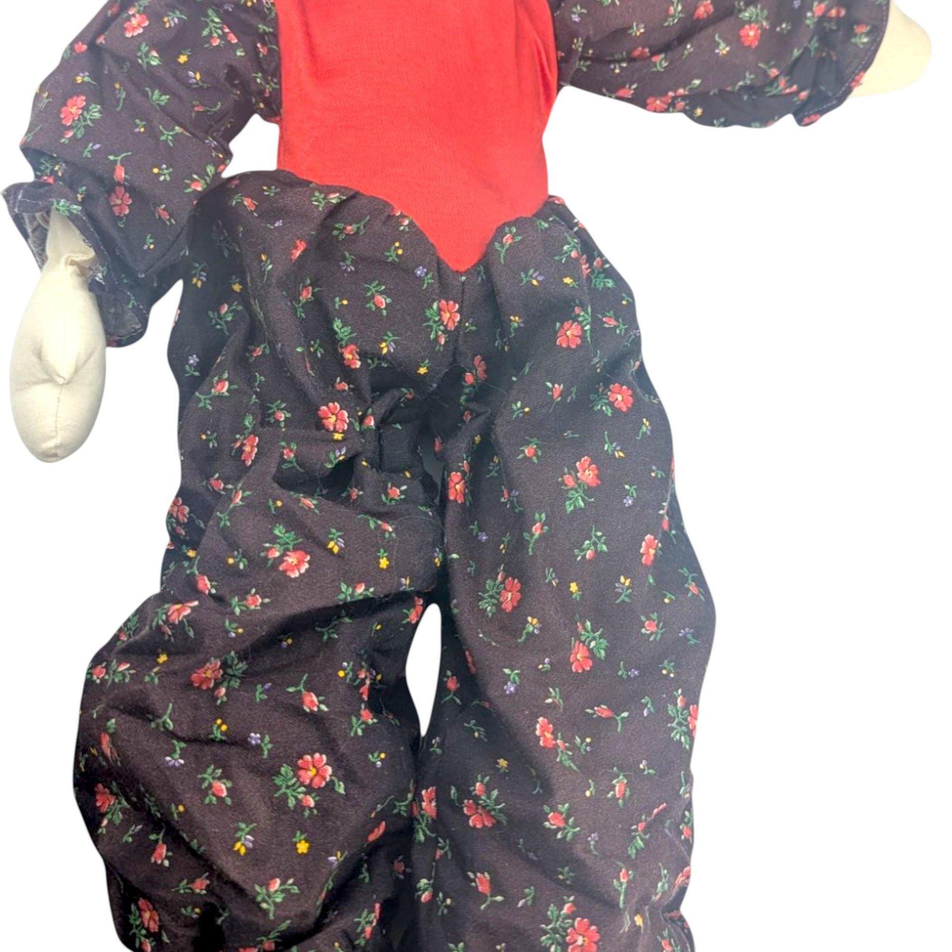 Vintage Handmade Cloth Clown Doll: 20 Inch Folk Art Jester
