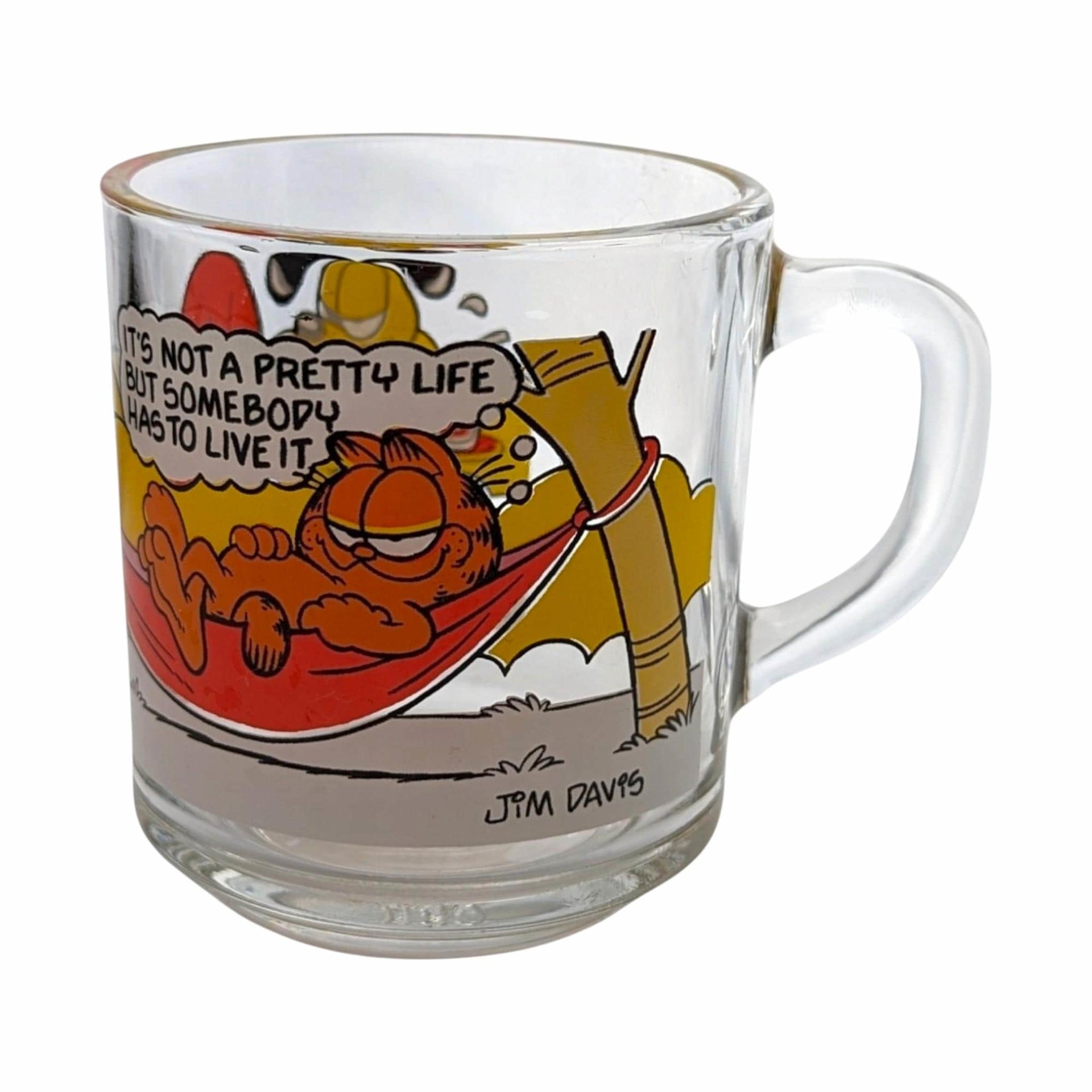 Vintage Garfield Glass Mug Set: 1978 Collectible Cartoon Glasses