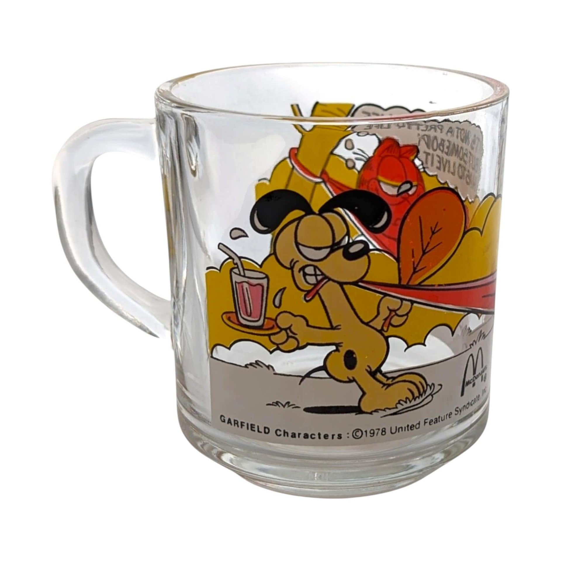Vintage Garfield Glass Mug Set: 1978 Collectible Cartoon Glasses