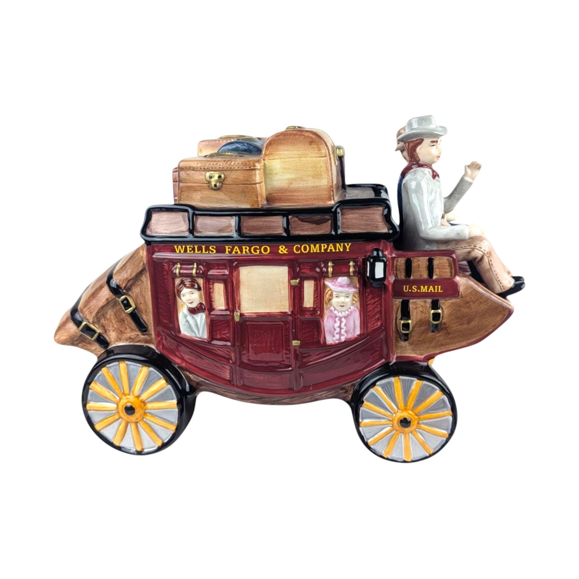 Wells Fargo Stagecoach Cookie Jar: Ceramic Western Decor Collectible