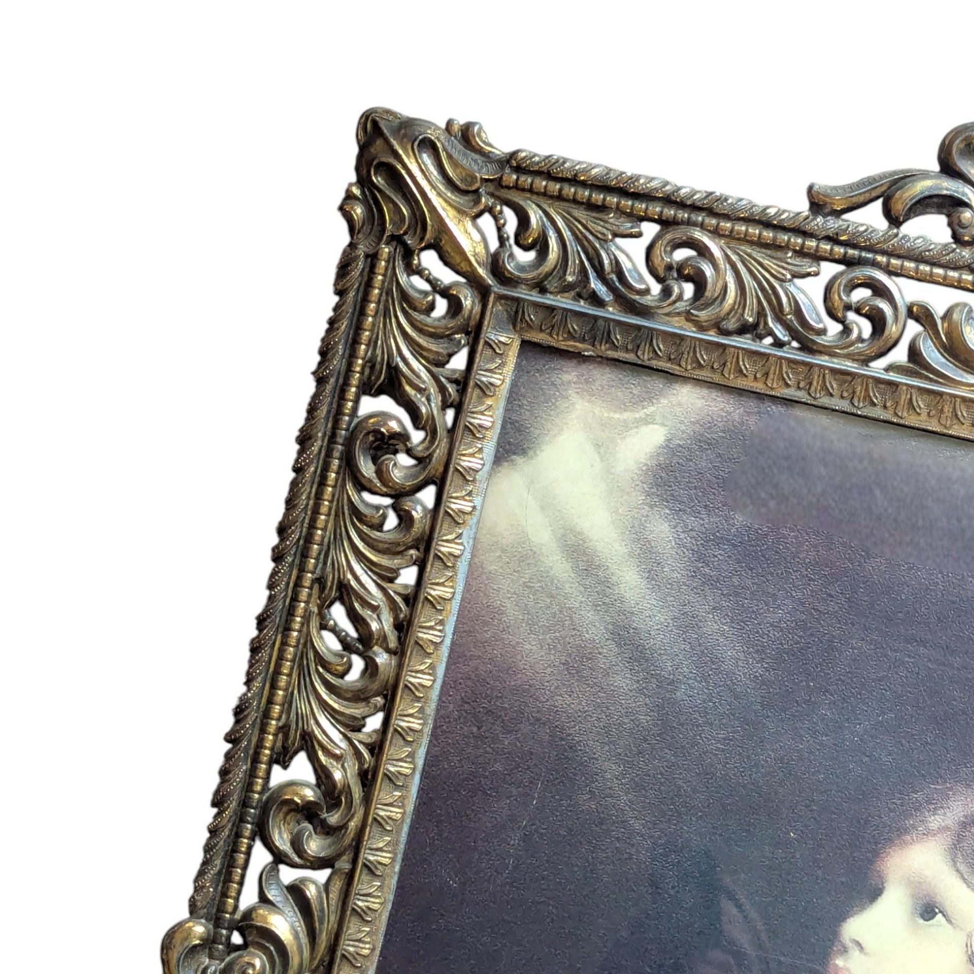 The Infant Samuel Framed Print by Reynolds, Vintage Ornate Metal Frame with Convex Bubble Glass, Religious Wall Art, Victorian Style Decor