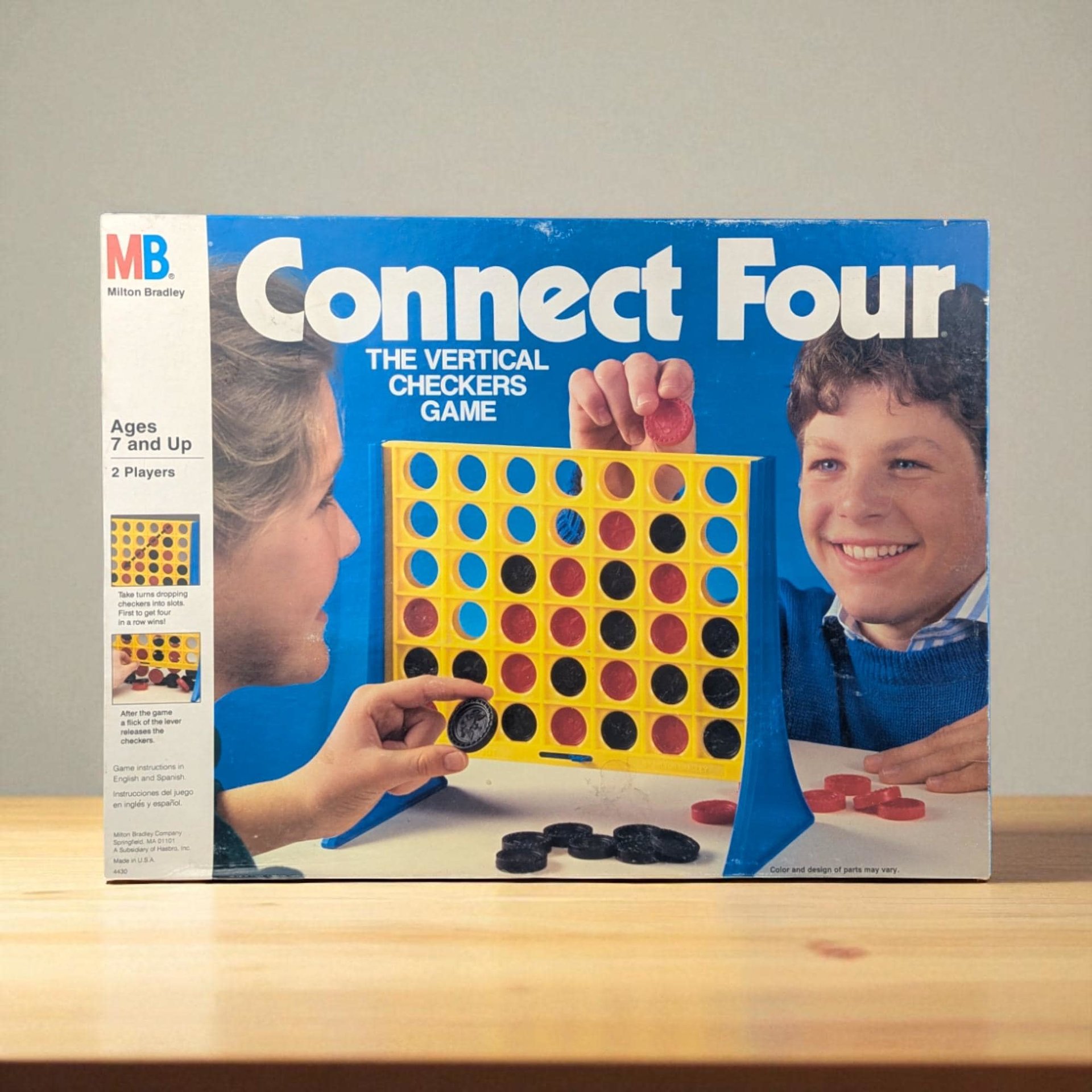 Vintage 1990 Connect Four Game by Milton Bradley, Complete 90s Board Game, The Vertical Checkers Strategy Game, Classic Family Game