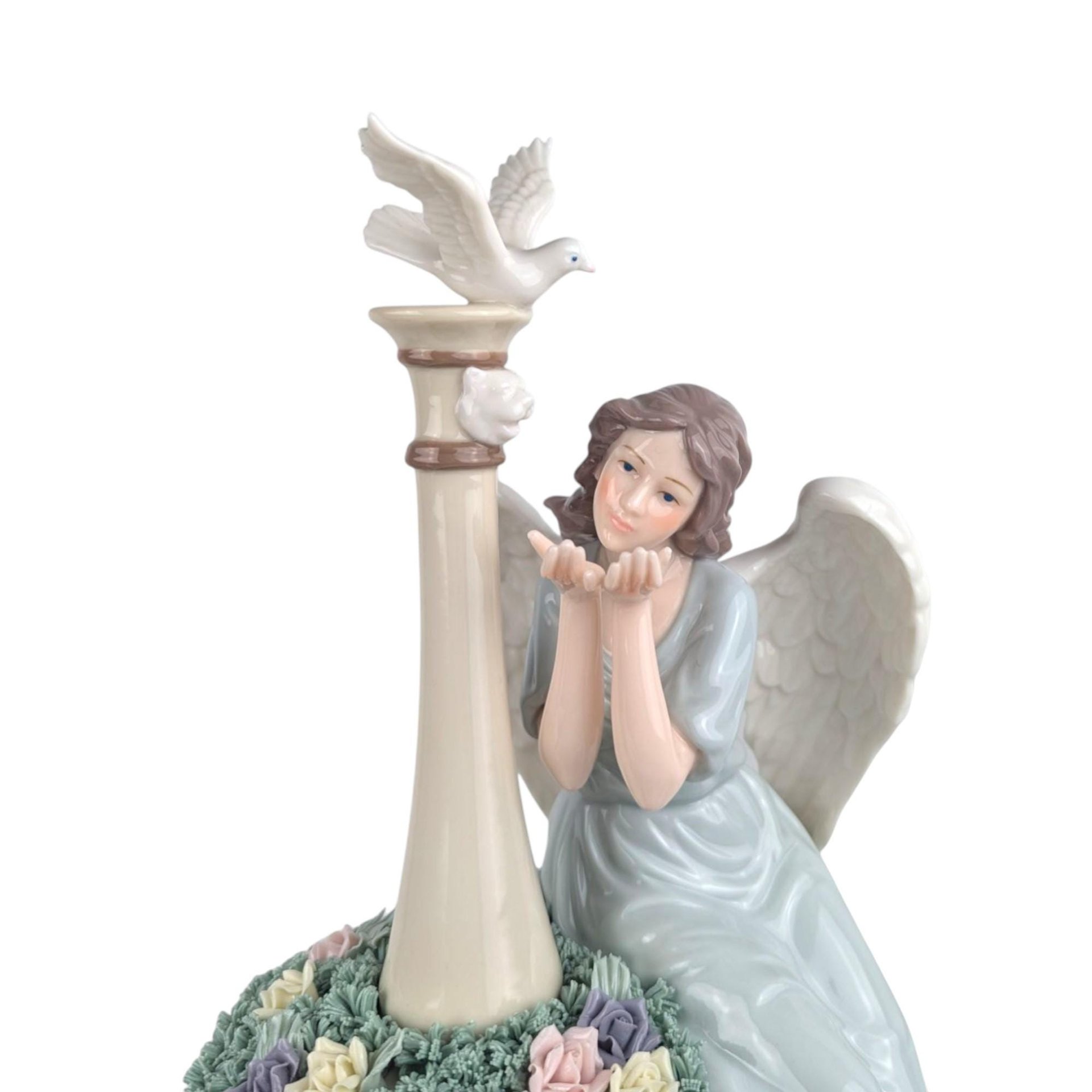 Grandeur Noel Porcelain Angel Figurine: Christmas Serenity Decor