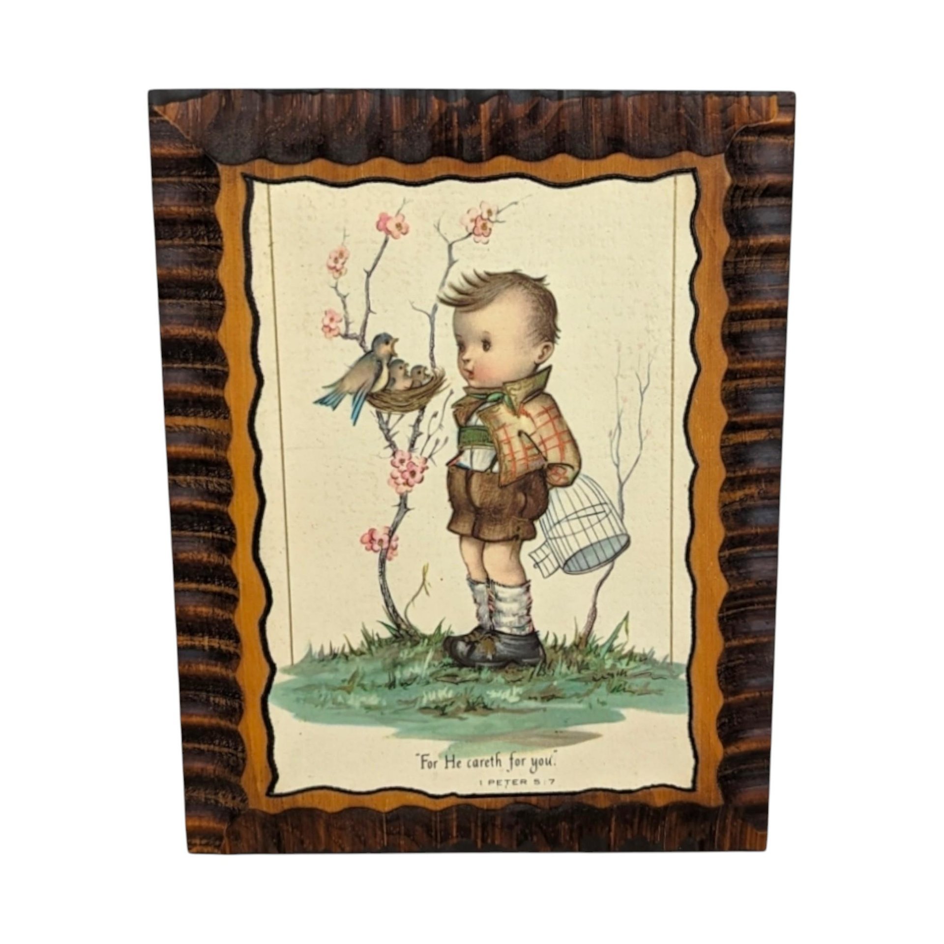 Vintage Wood Wall Plaques: Psalms & Peter, Children's Religious Decor