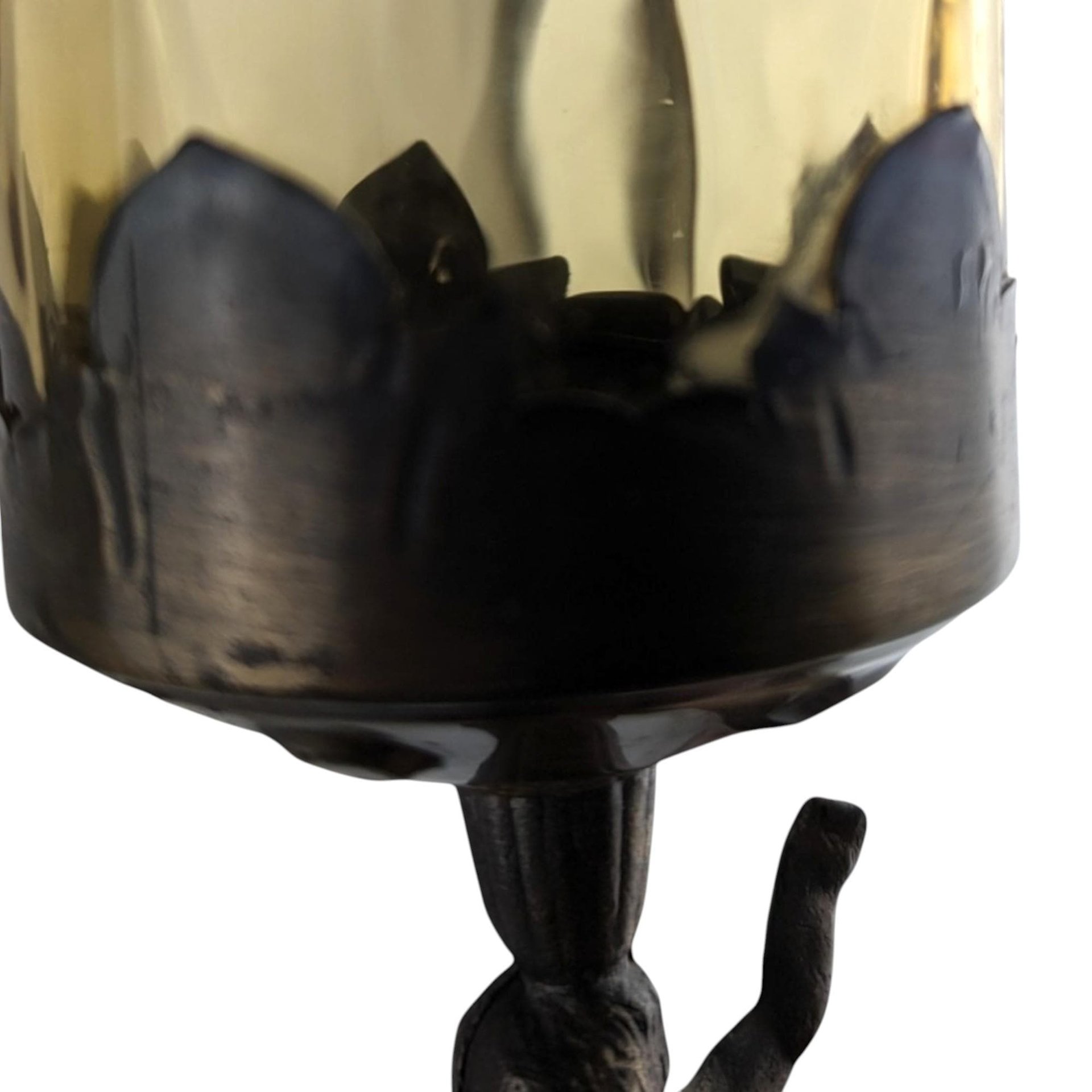 Vintage Bronze Cherub Candle Holder: Hollywood Regency Marble Base