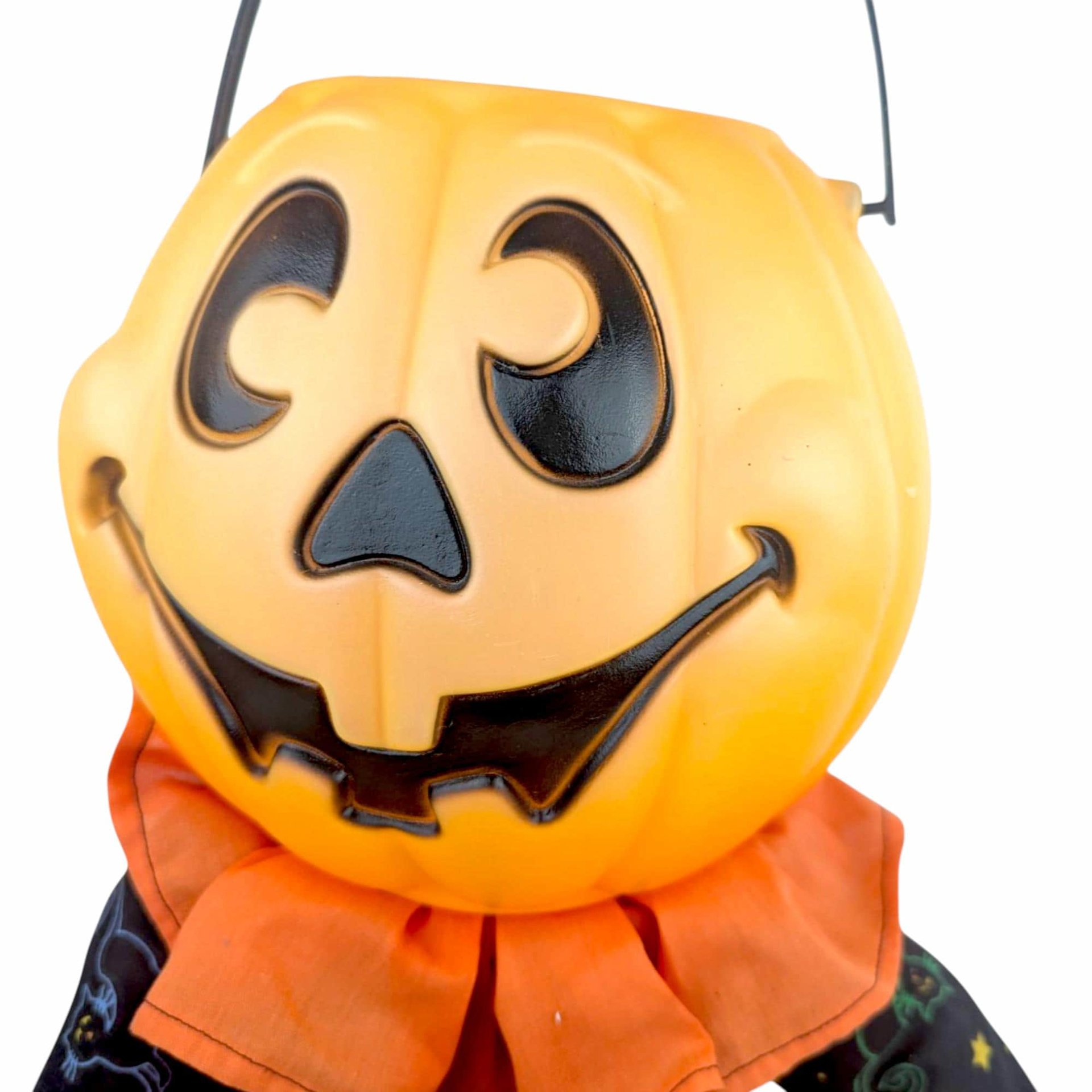 Vintage Halloween Pumpkin Man Candy Bowl Door Greeter: 24" Seated Decoration