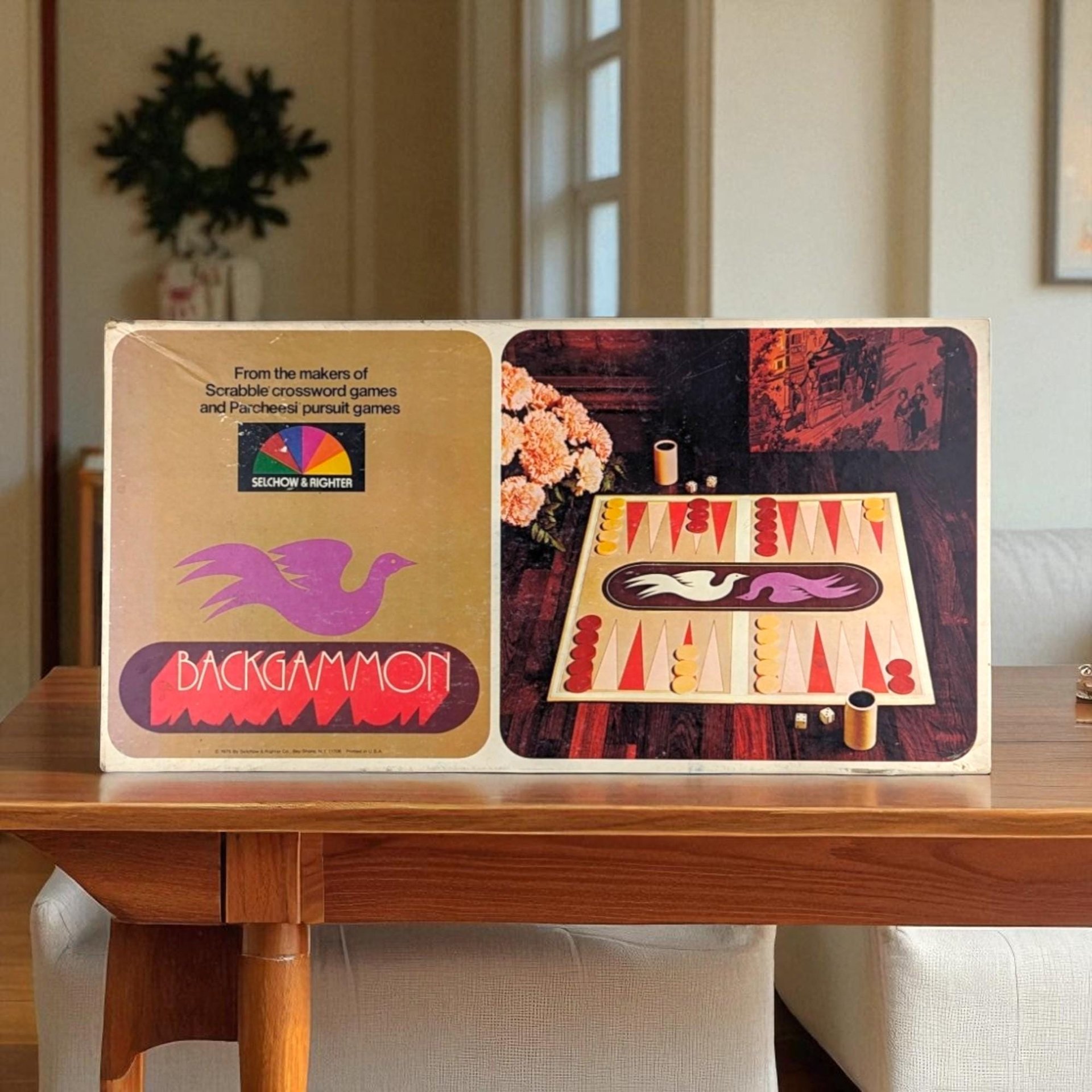 Vintage 1975 Backgammon Game: Selchow & Righter Classic Board Game